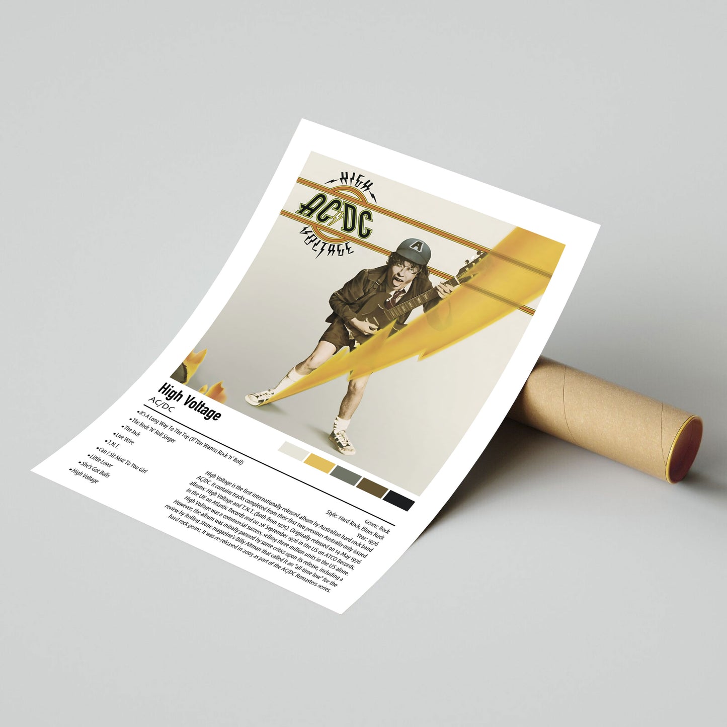 AC/DC | High Voltage | Custom Album Cover Poster Print