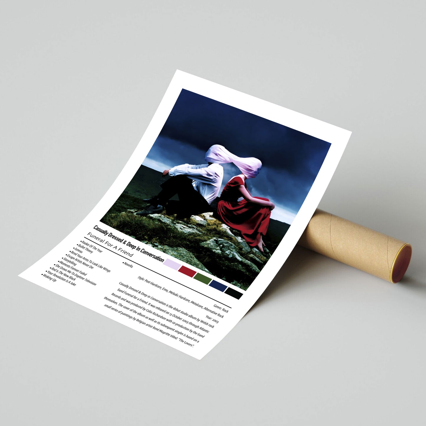 Funeral For A Friend | Casually Dressed & Deep In Conversation | Custom Album Cover Poster Print