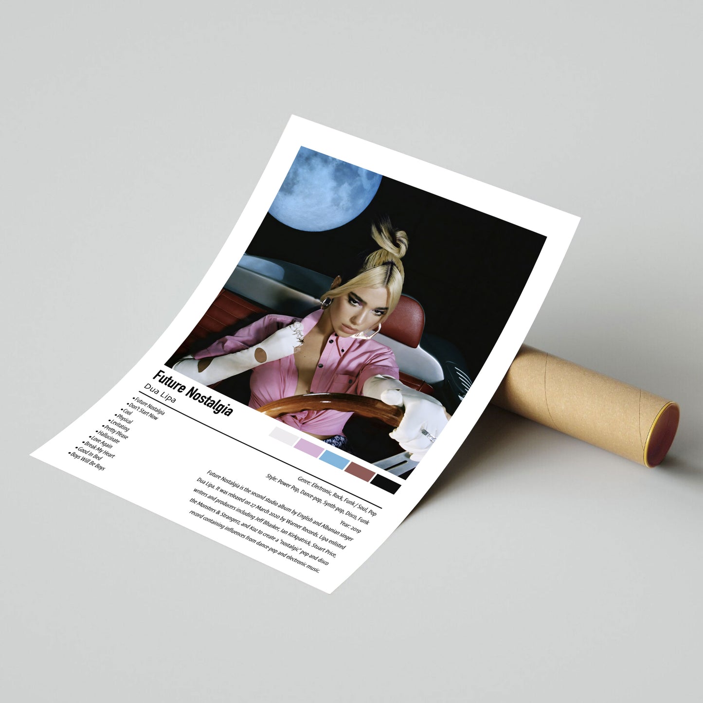 Due Lipa | Future Nostalgia | Custom Album Cover Poster Print