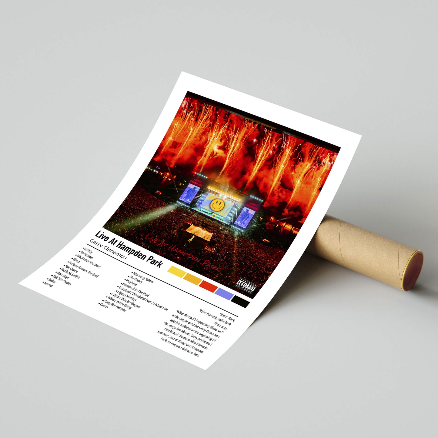 Gerry Cinnamon | Live At Hampden Park | Custom Album Cover Poster Print