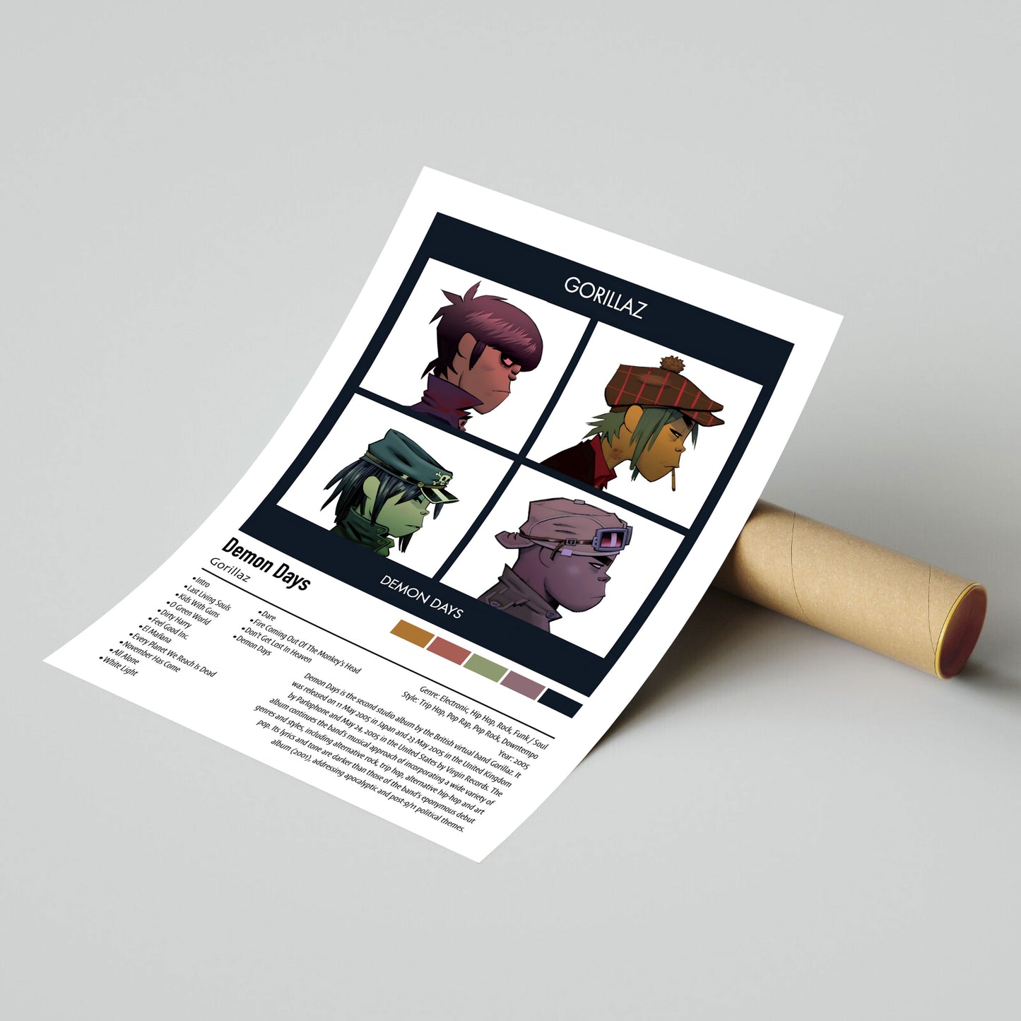 Gorillaz | Demon Days | Custom Album Cover Poster Print