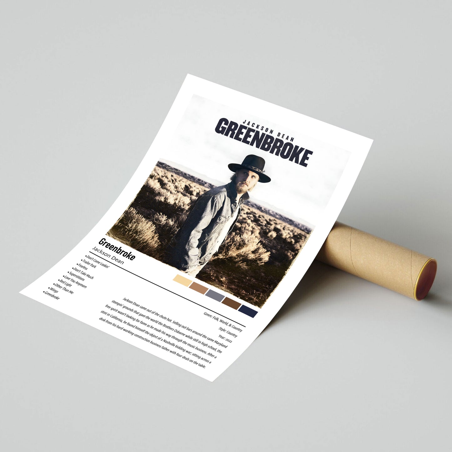 Jackson Dean | Greenbroke | Custom Album Cover Poster Print