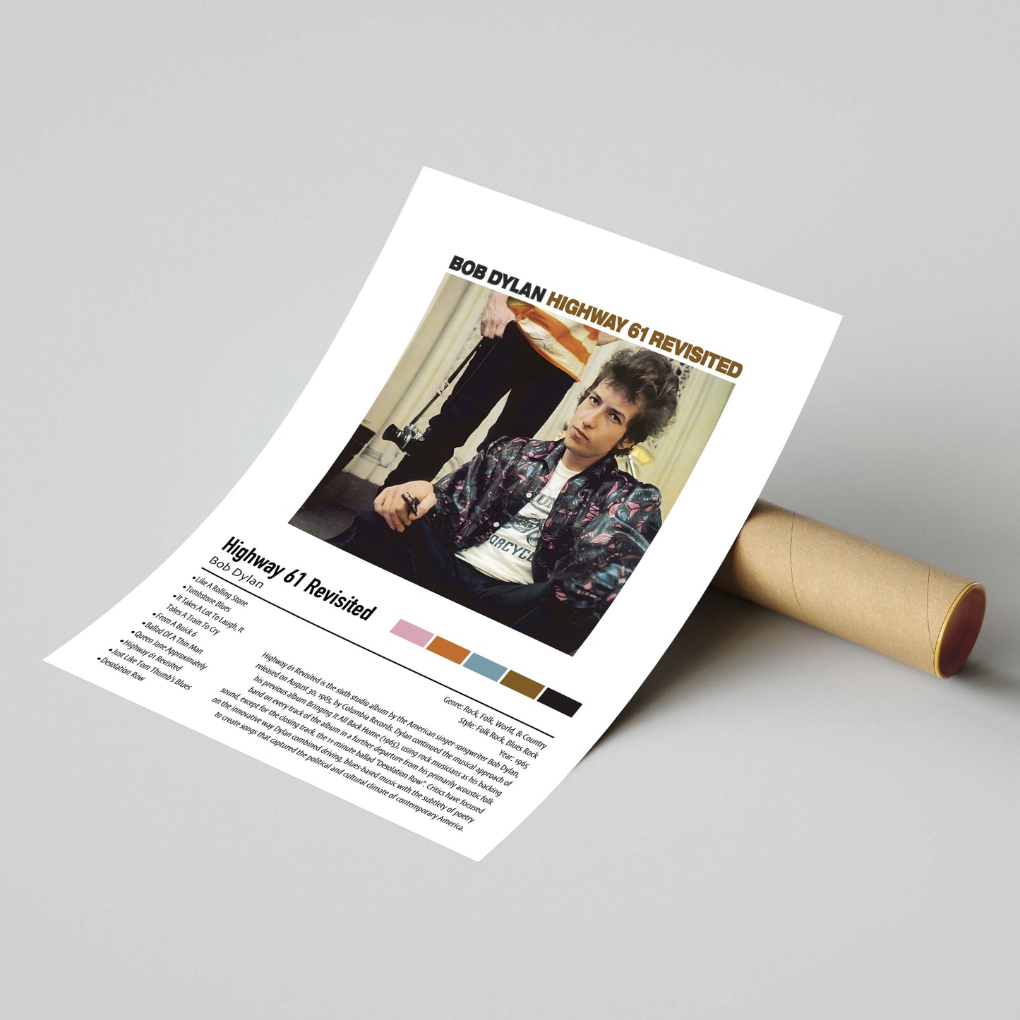 Bob Dylan | Highway 61 Revisited | Custom Album Cover Poster Print