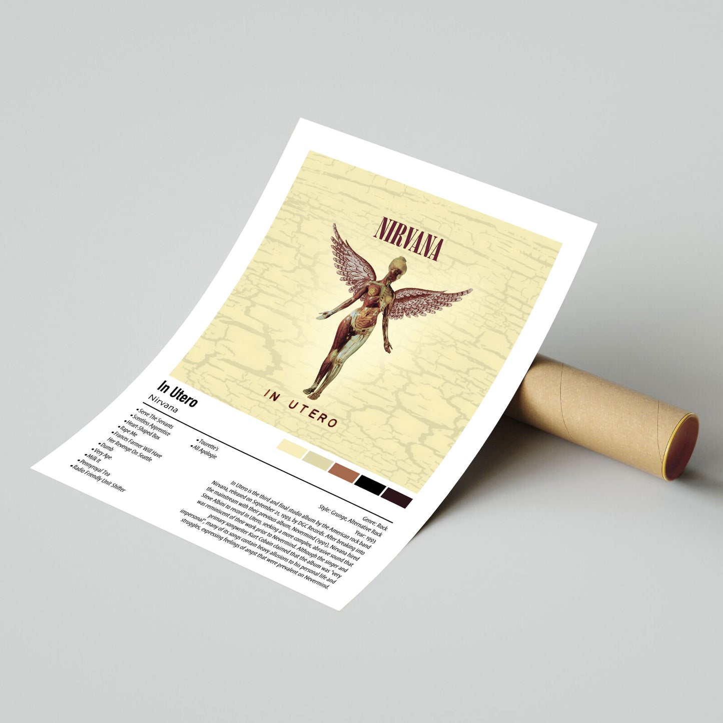 Nirvana | In Utero | Custom Album Cover Poster Print