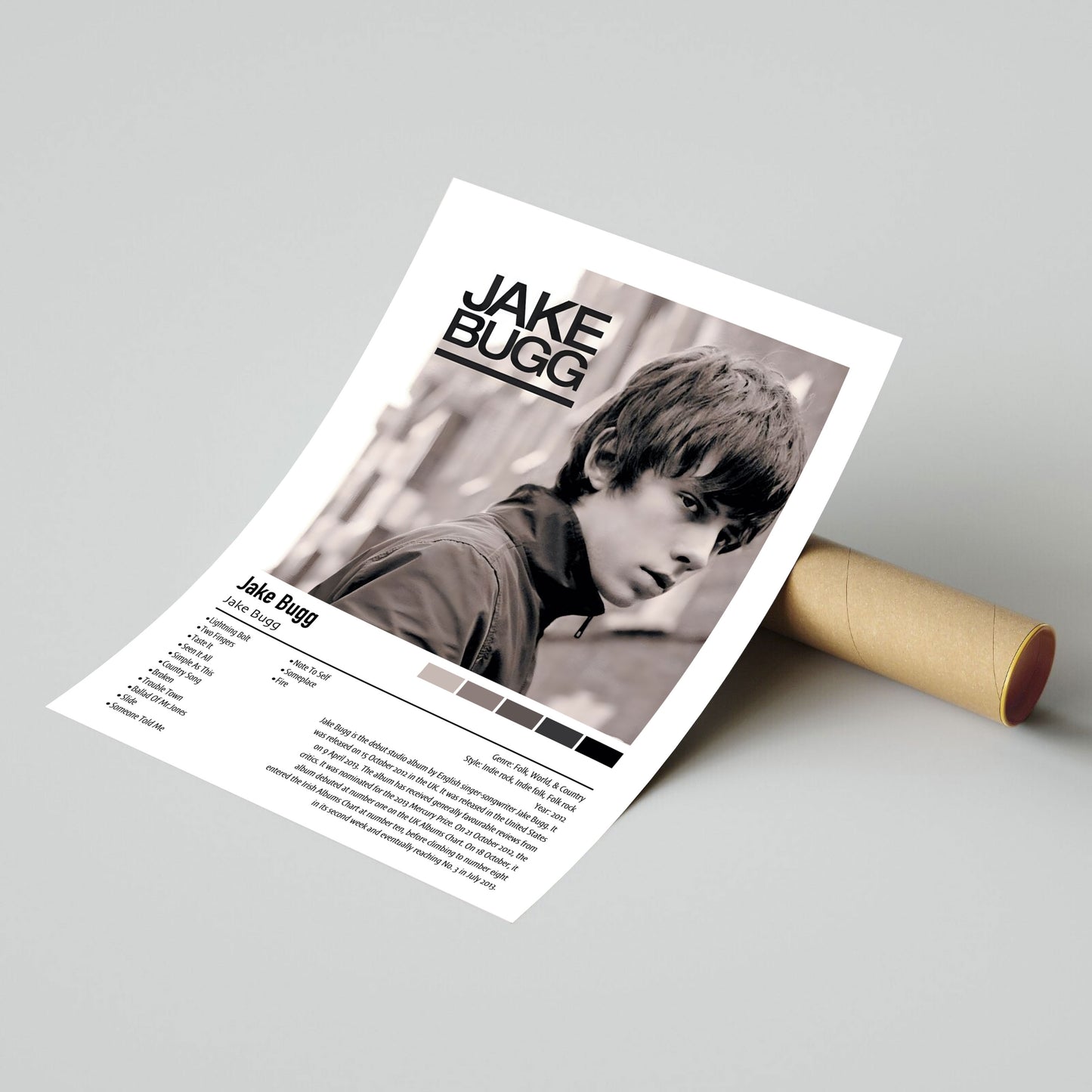 Jake Bugg | Jake Bugg | Custom Album Cover Poster Print