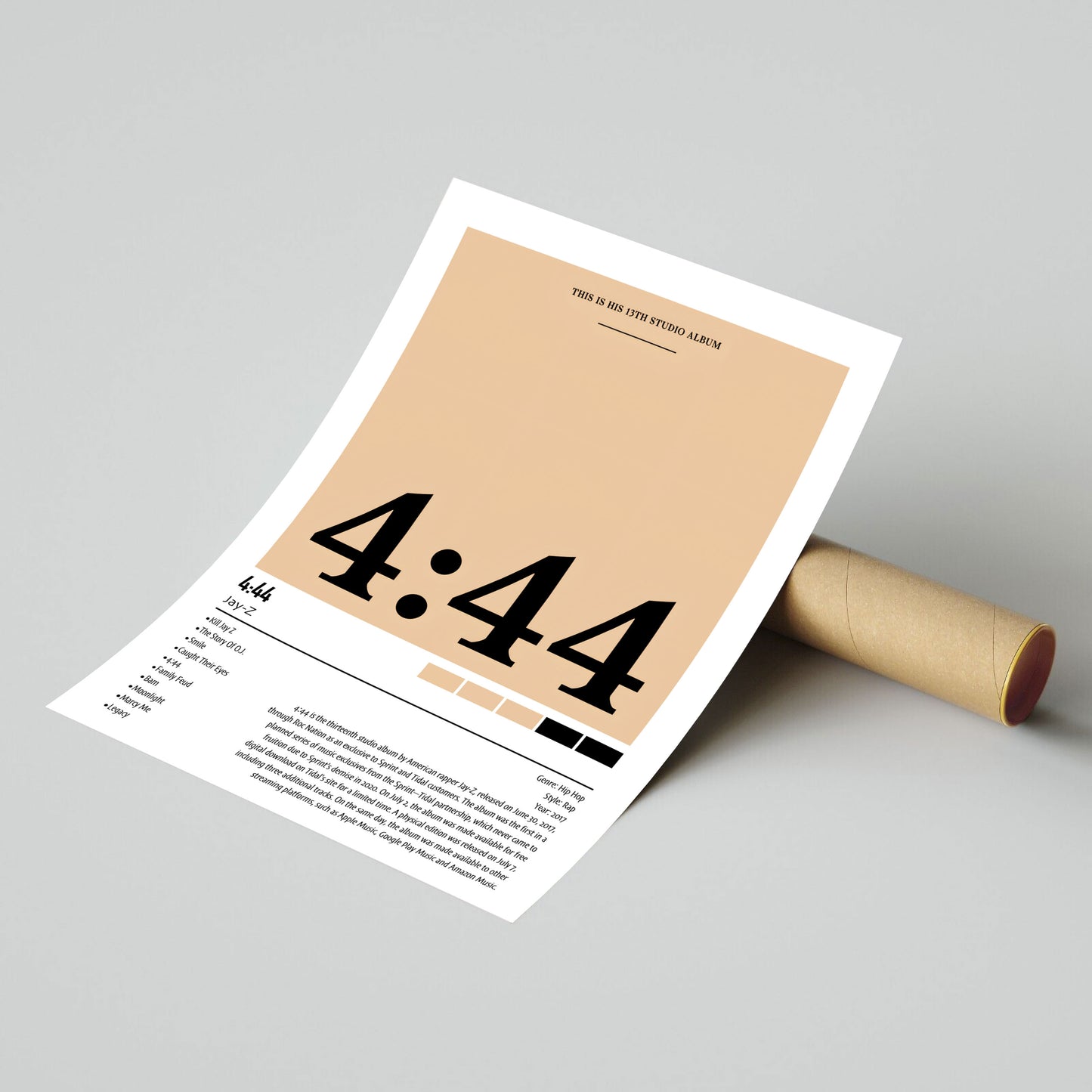 Jay-Z | 4:44 | Custom Album Cover Poster Print