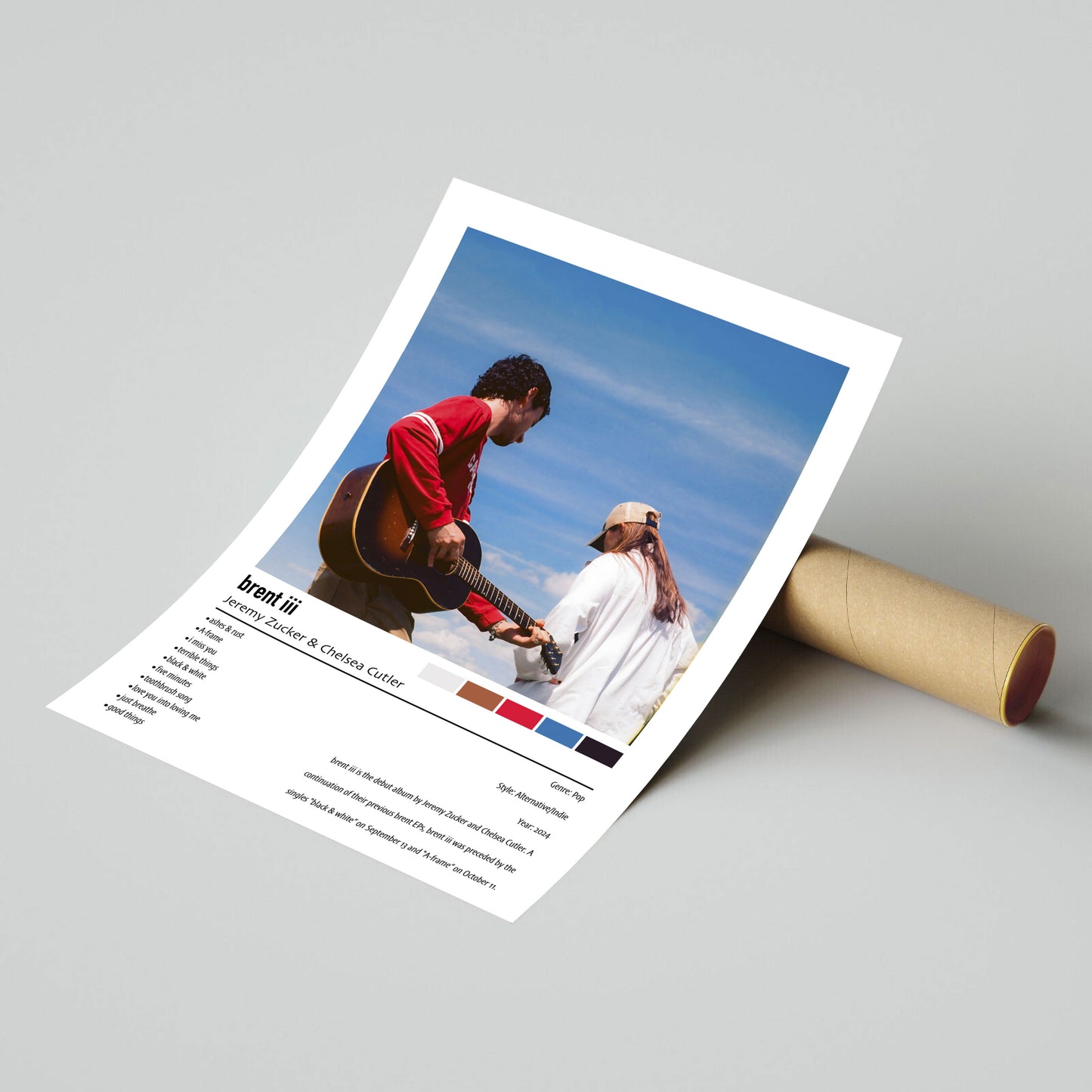 Jeremy Zucker & Chelsea Cutler | brent iii | Custom Album Cover Poster Print