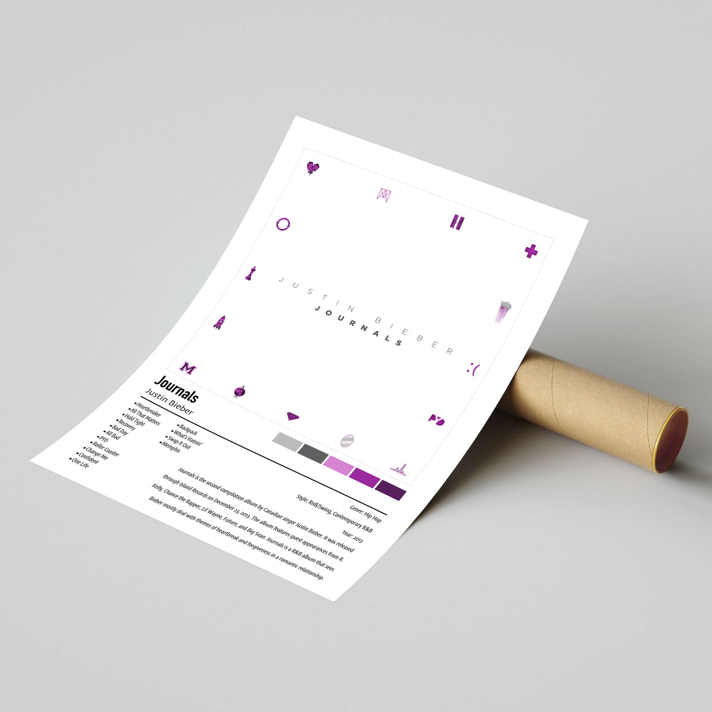 Justin Bieber | Journals | Custom Album Cover Poster Print