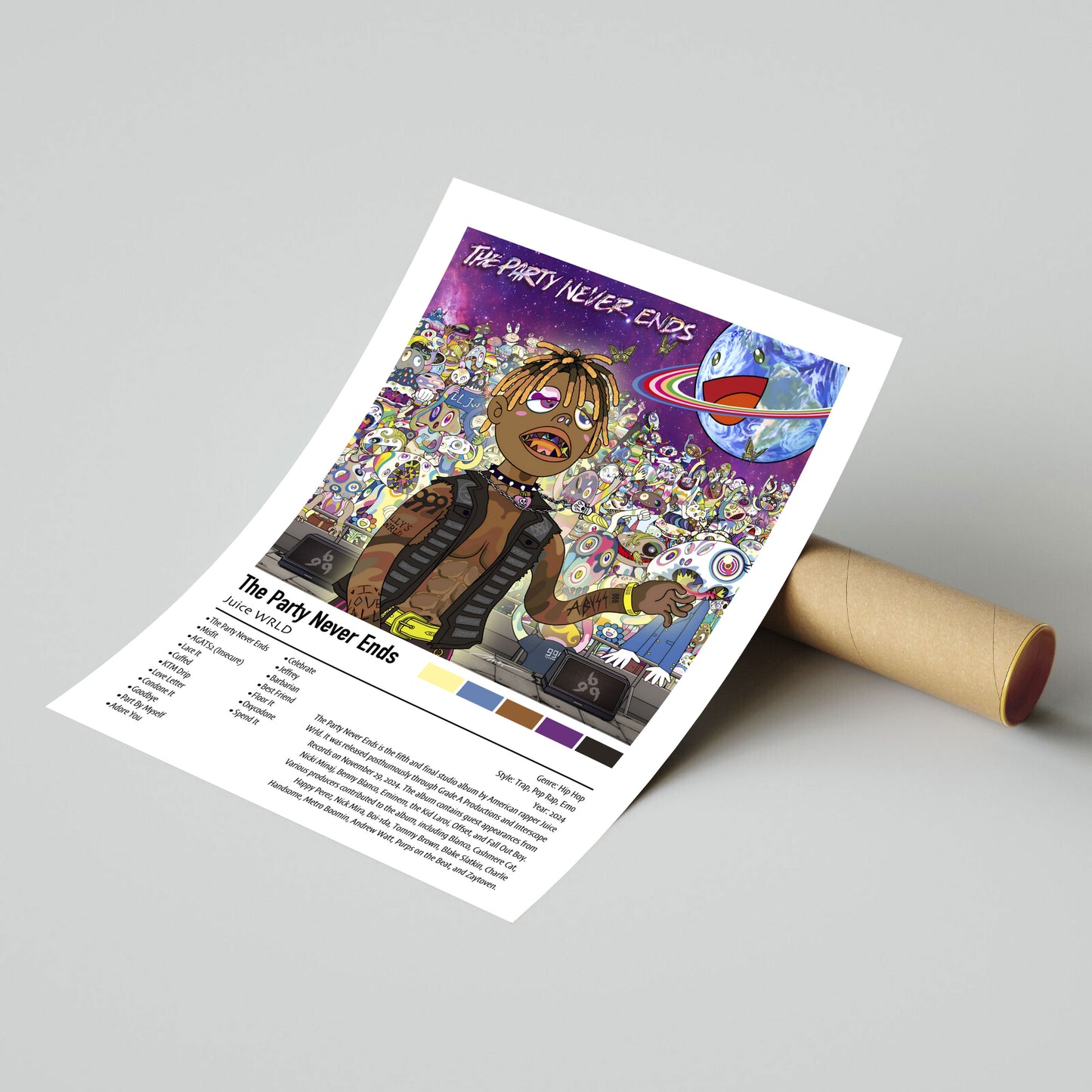 Juice WRLD | The Party Never Ends | Custom Album Cover Poster Print