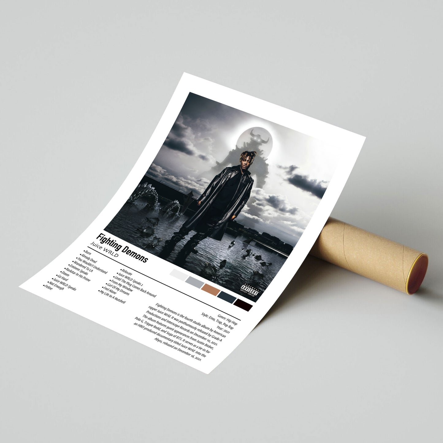 Juice WRLD | Fighting Demons | Custom Album Cover Poster Print