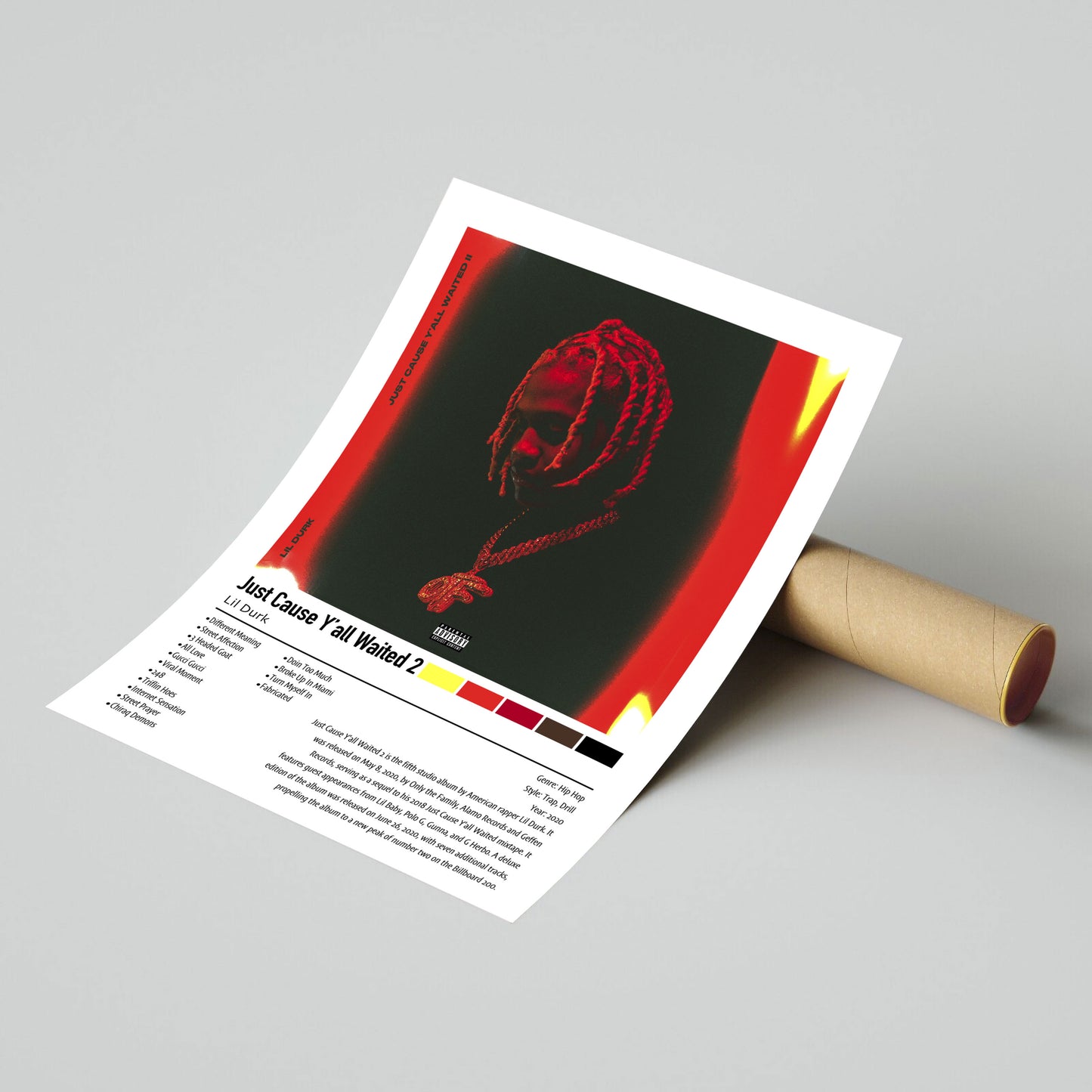 Lil Dirk | Just Cause Y'all Waited 2 | Custom Album Cover Poster Print