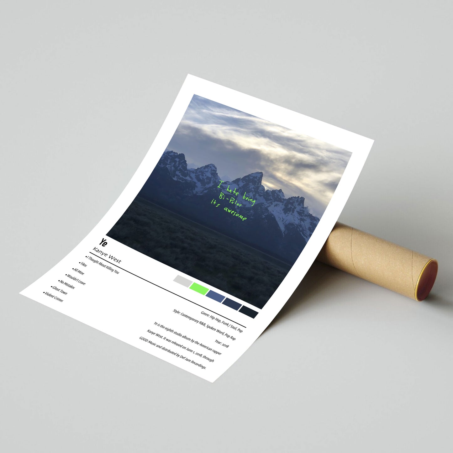 Kanye West | Ye | Custom Album Cover Poster Print