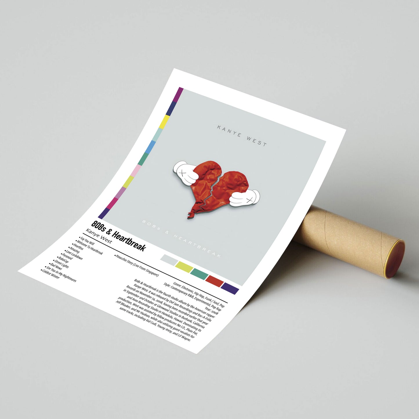 Kanye West | 808s & Heartbreak | Custom Album Cover Poster Print
