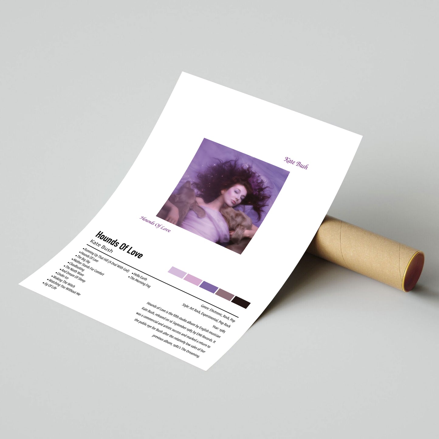 Kate Bush | Hounds Of Love | Custom Album Cover Poster Print