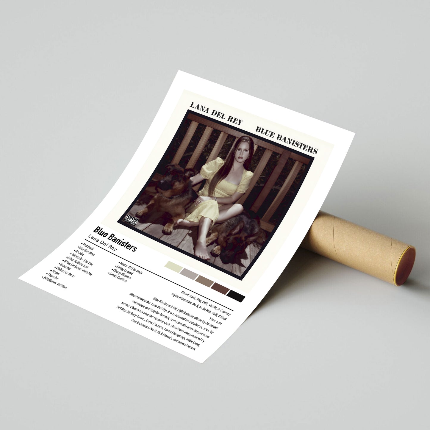 Lana Del Rey | Blue Banisters | Custom Album Cover Poster Print