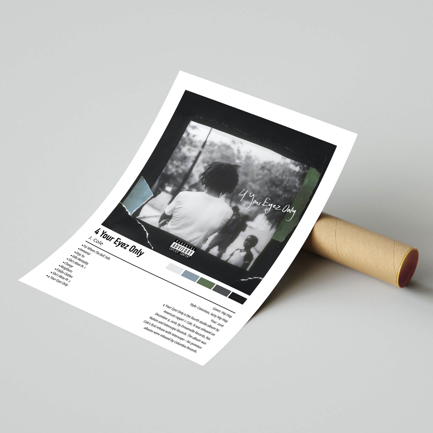 J. Cole | 4 Your Eyez Only | Custom Album Cover Poster Print
