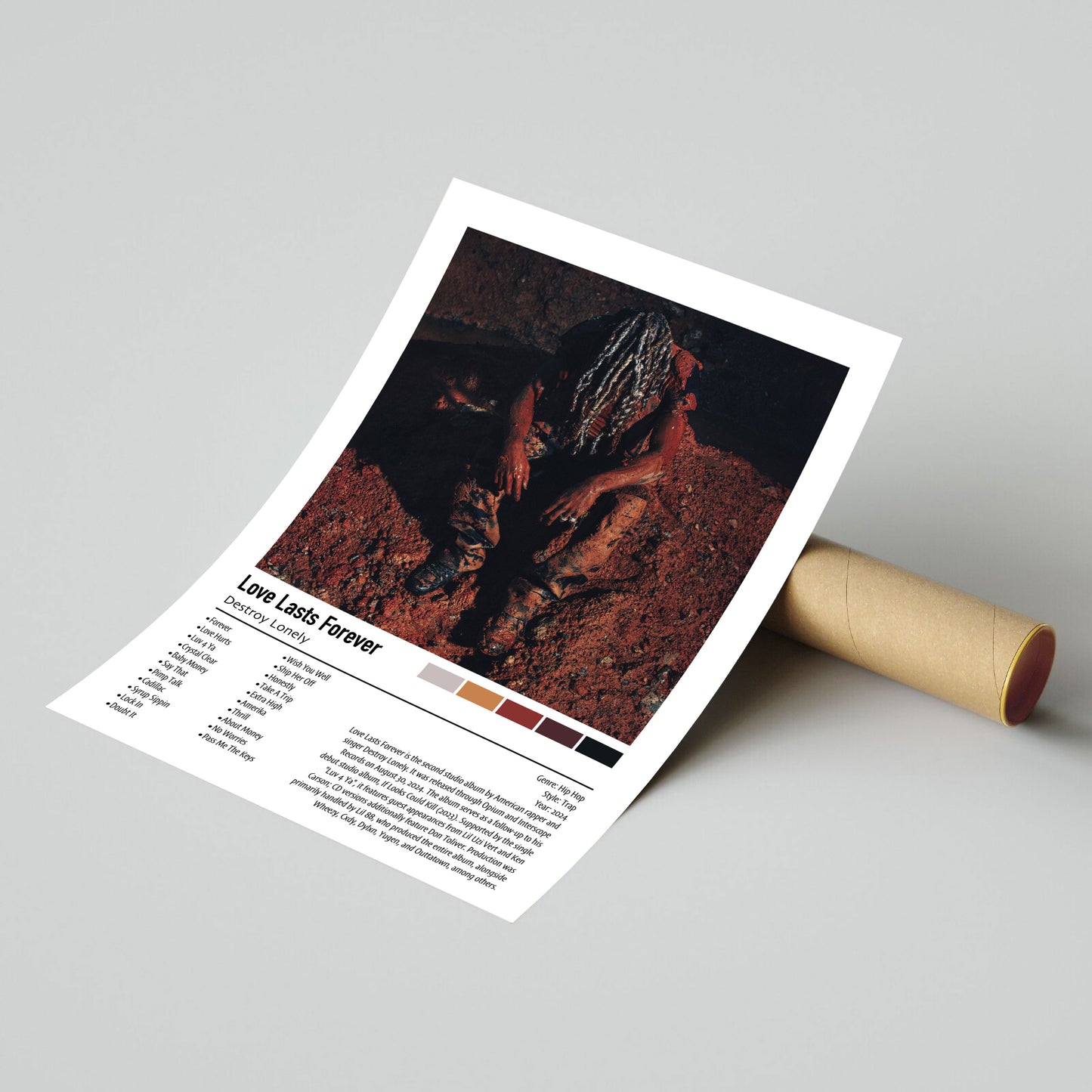 Destroy Lonely | Love Lasts Forever | Custom Album Cover Poster Print