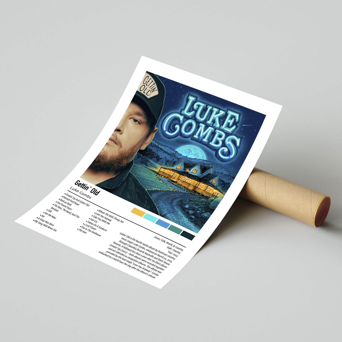 Luke Combs | Gettin' Old | Custom Album Cover Poster Print