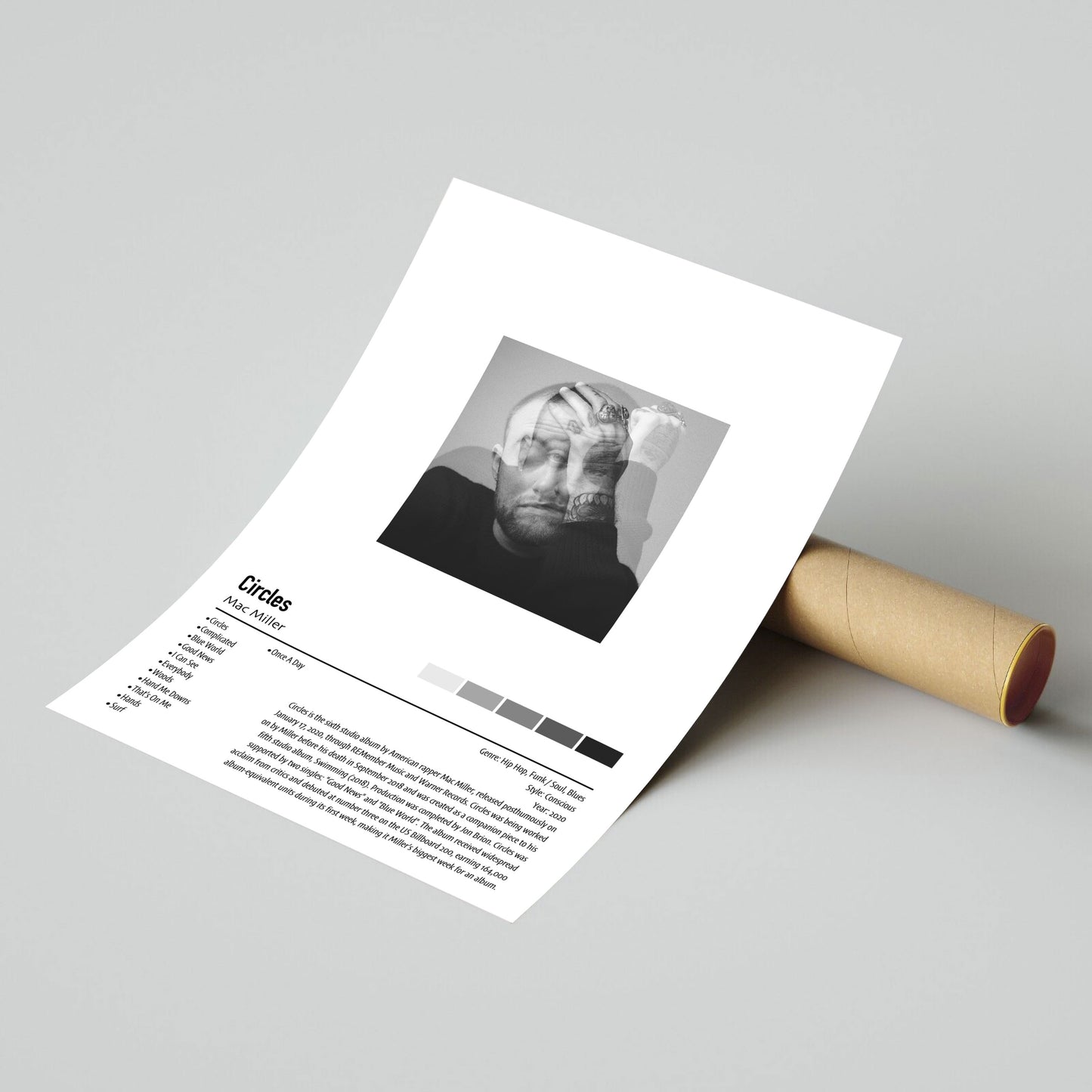 Mac Miller | Circles | Custom Album Cover Poster Print