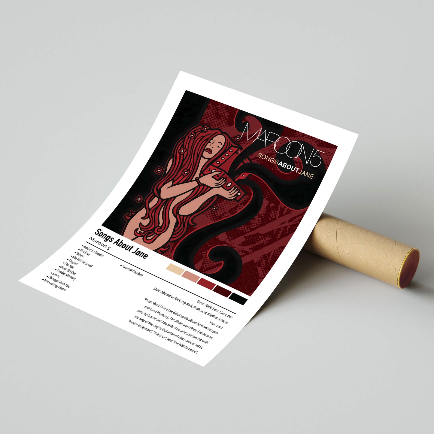 Maroon 5 | Songs About Jane | Custom Album Cover Poster Print