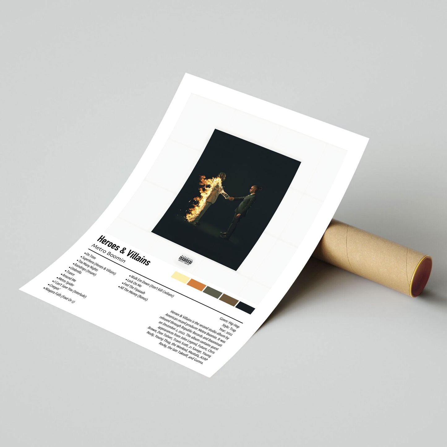 Metro Boomin | Heroes & Villains | Custom Album Cover Poster Print