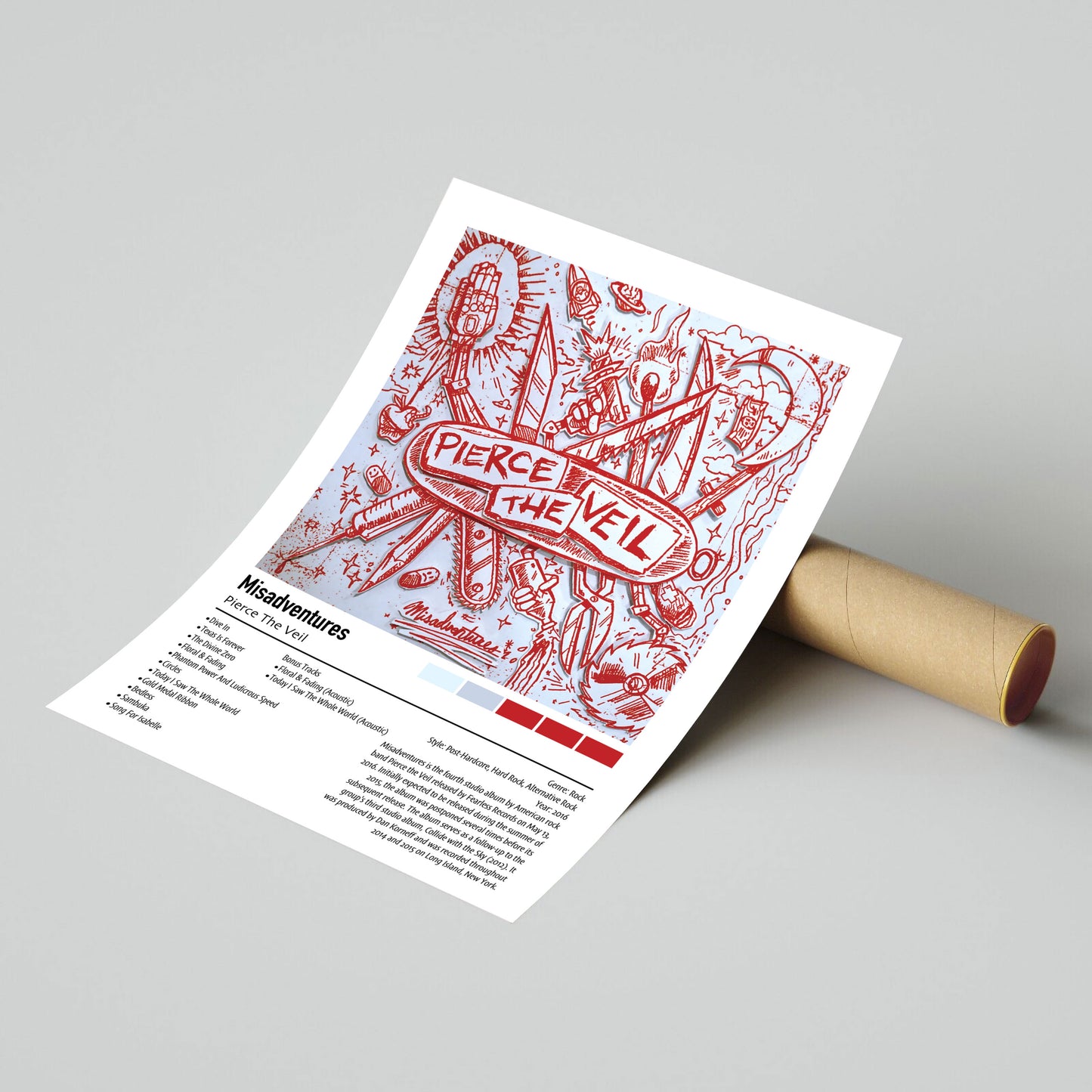 Pierce The Veil | Misadventures | Custom Album Cover Poster Print