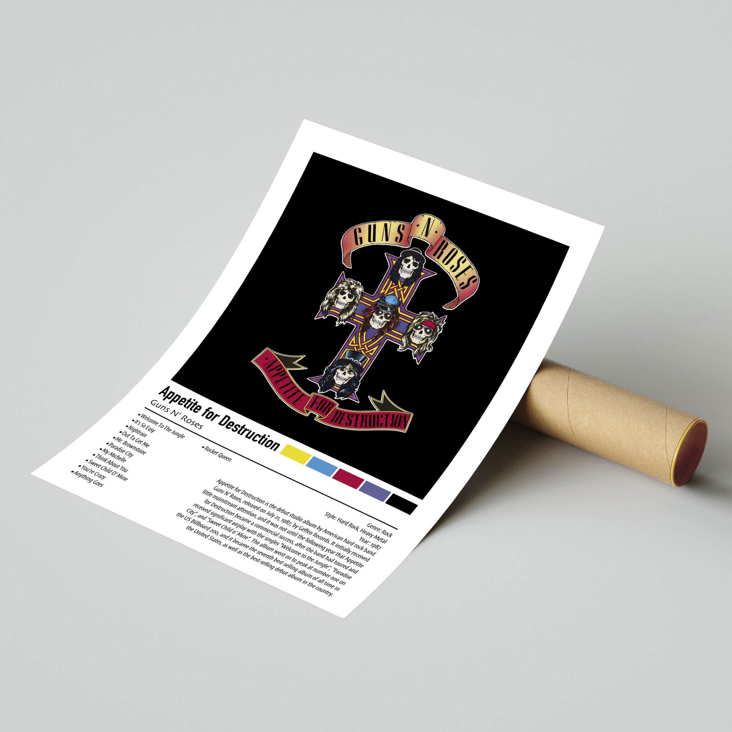 Guns N' Roses | Appetite for Destruction | Custom Album Cover Poster Print