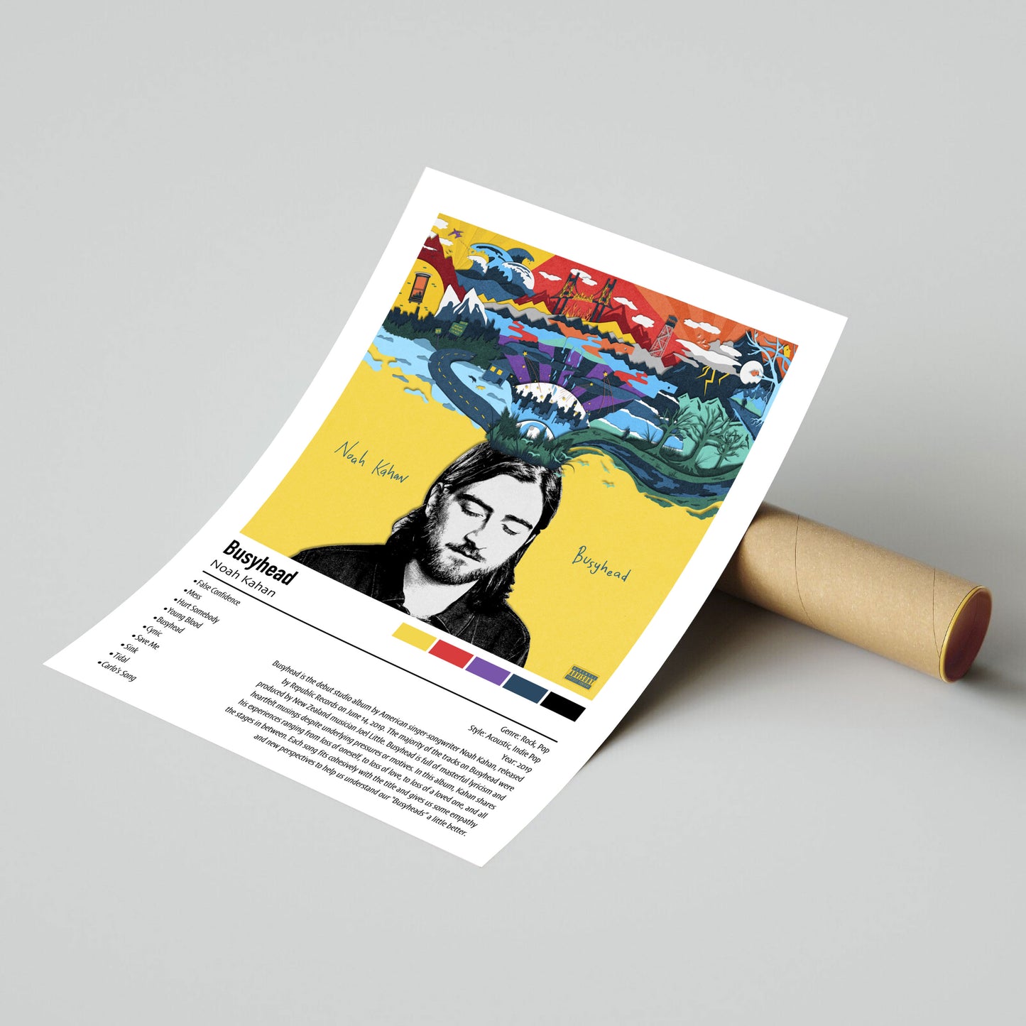 Noah Kahan | Busyhead | Custom Album Cover Poster Print
