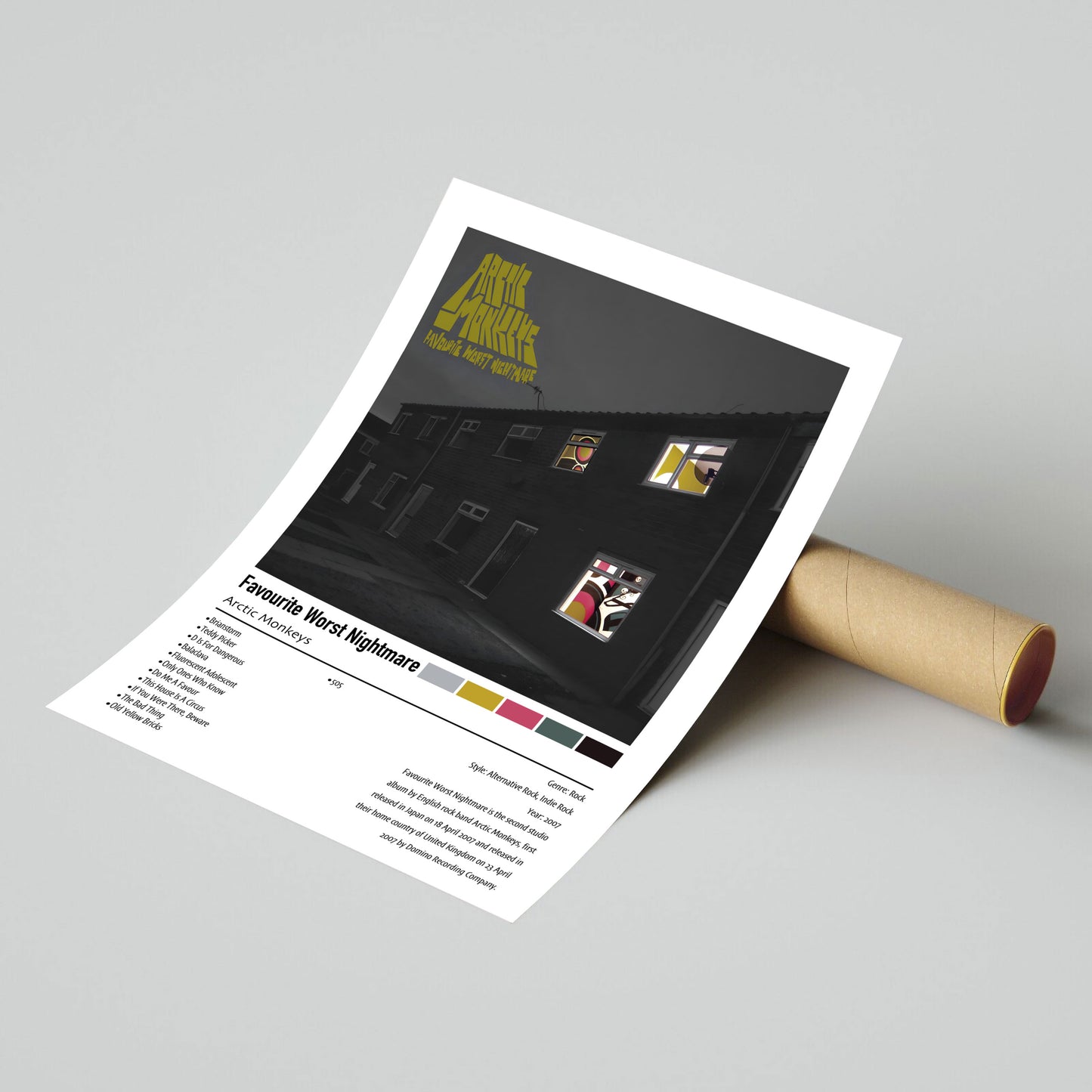 Arctic Monkeys | Favourite Worst Nightmare | Custom Album Cover Poster Print