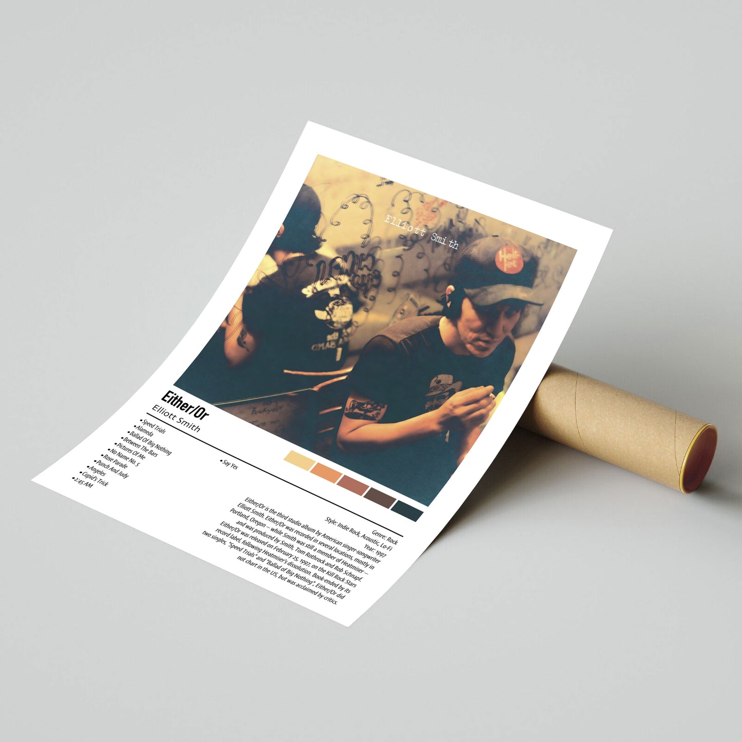 Elliott Smith | Either/Or | Custom Album Cover Poster Print