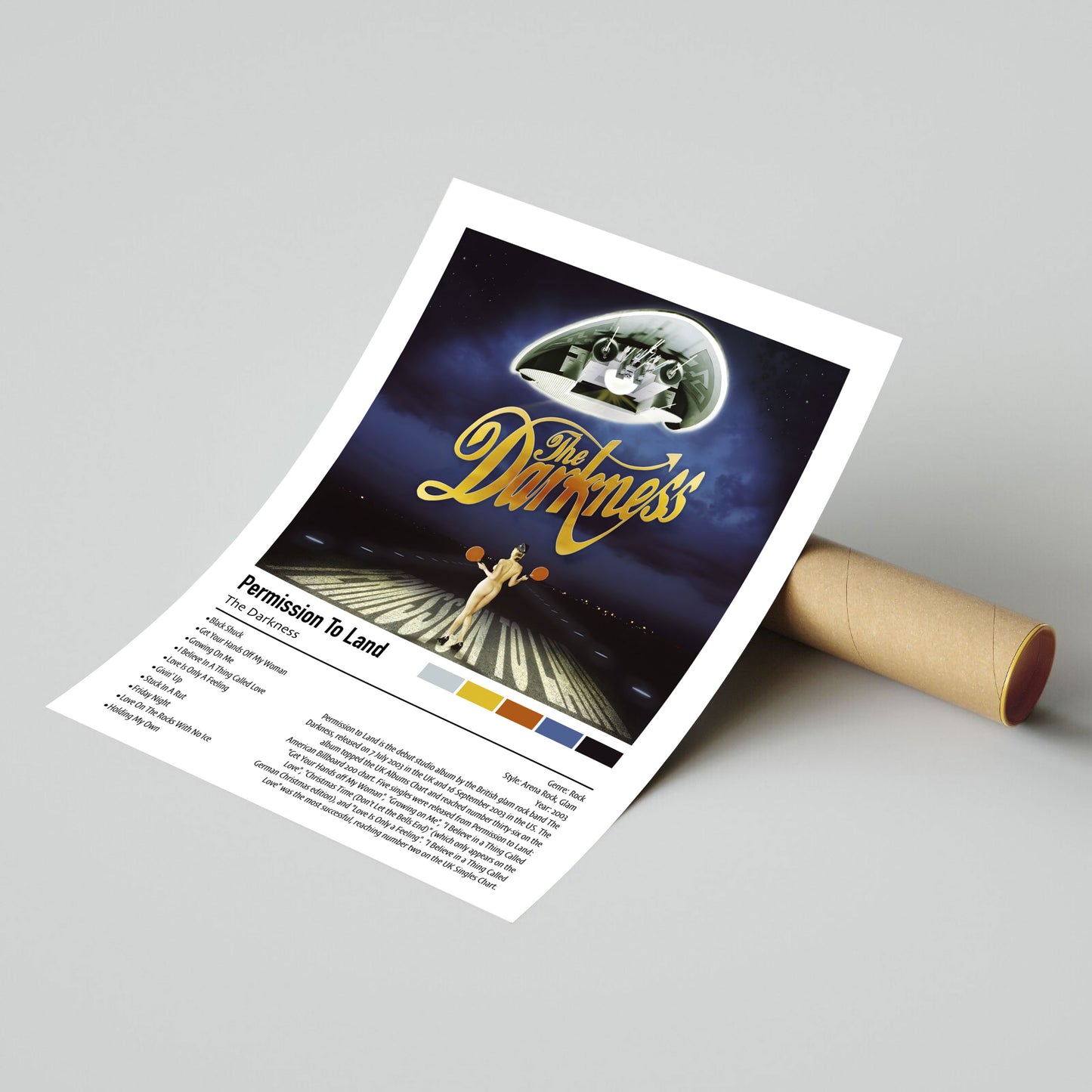 The Darkness | Permission To Land | Custom Album Cover Poster Print
