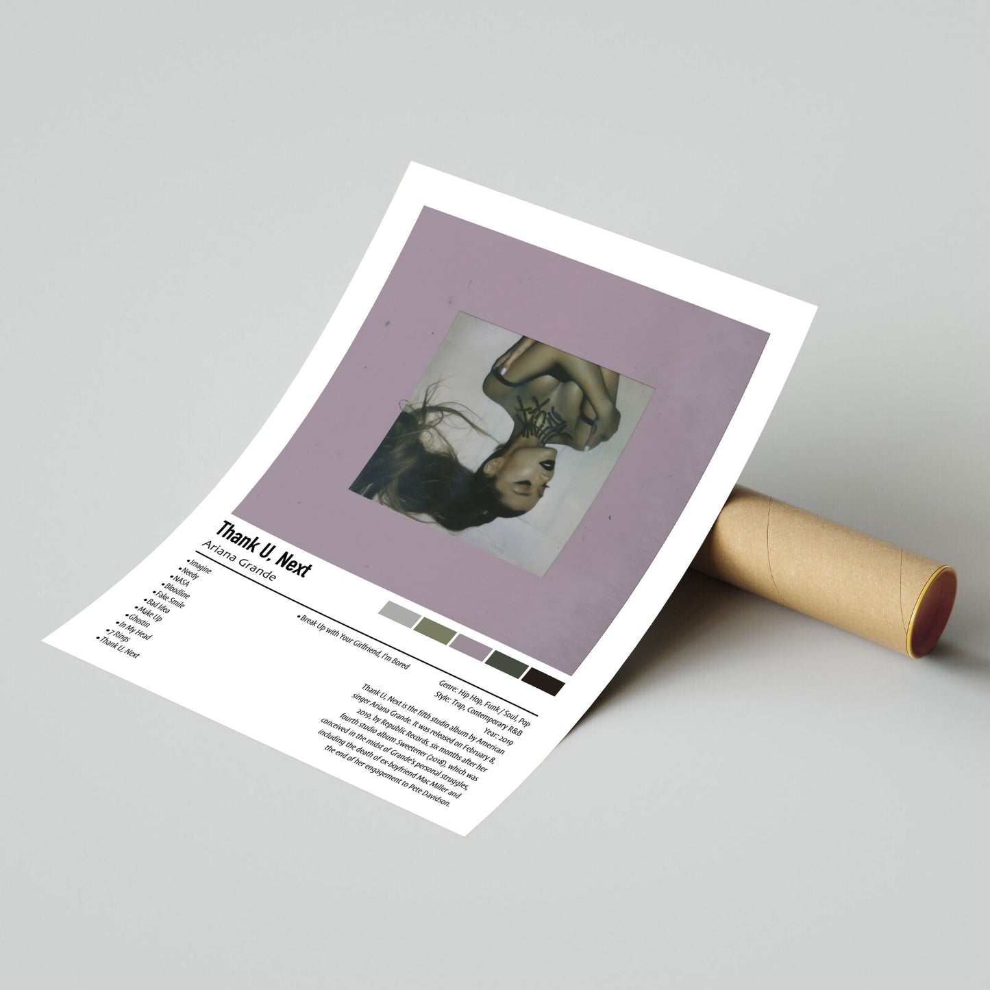 Ariana Grande | Thank U, Next | Custom Album Cover Poster Print