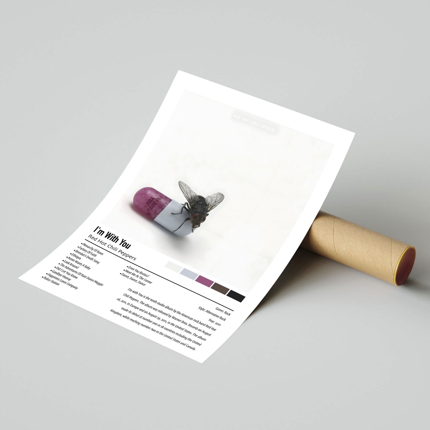 Red Hot Chili Peppers | I'm With You | Custom Album Cover Poster Print