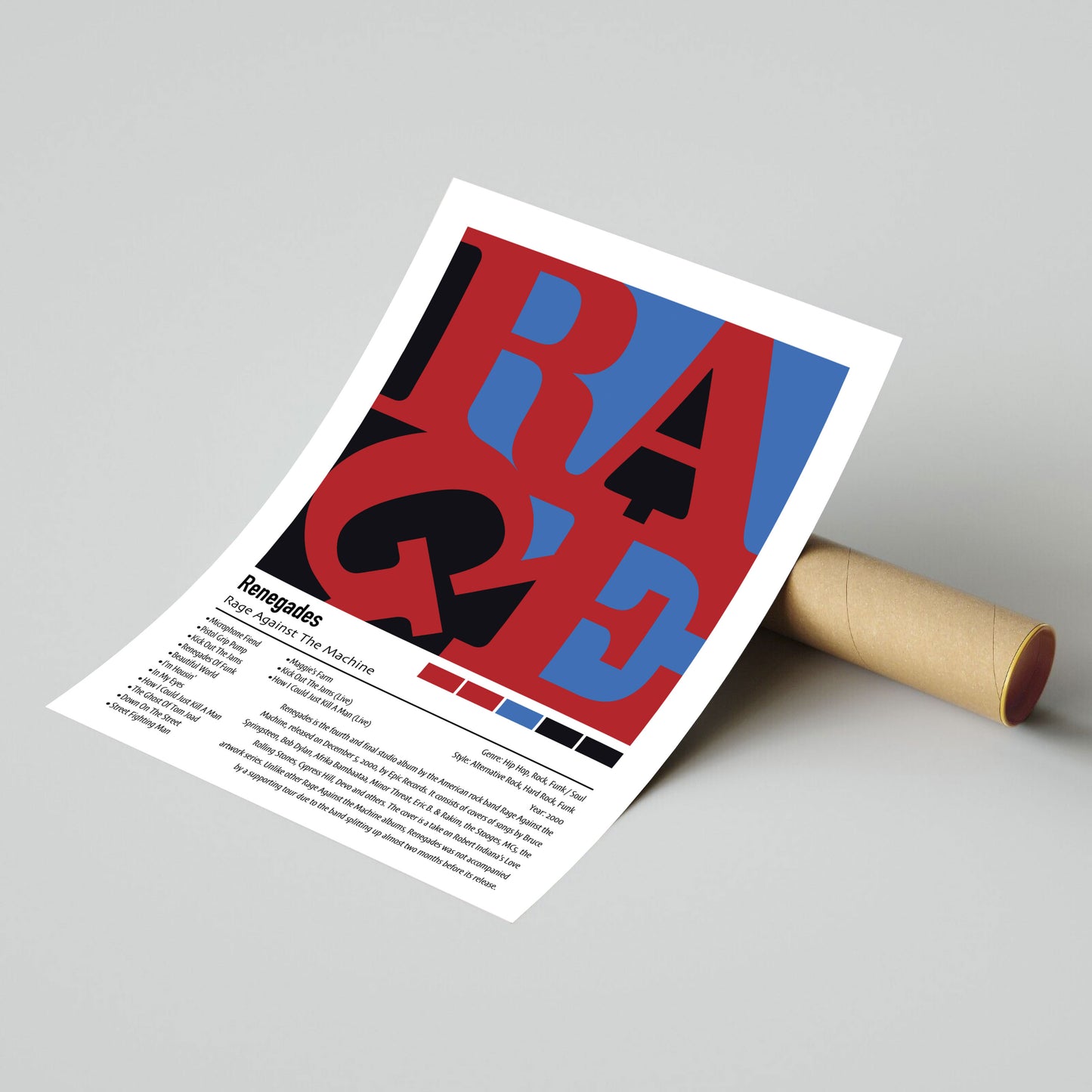 Rage Against The Machine | Renegades | Custom Album Cover Poster Print