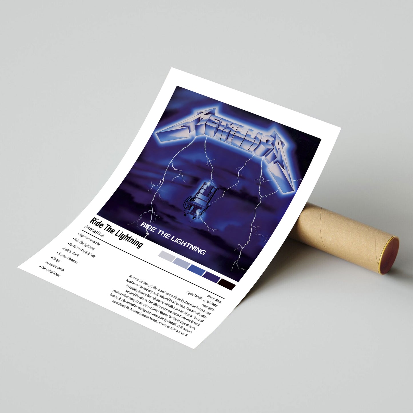 Metallica | Ride The Lightning | Custom Album Cover Poster Print