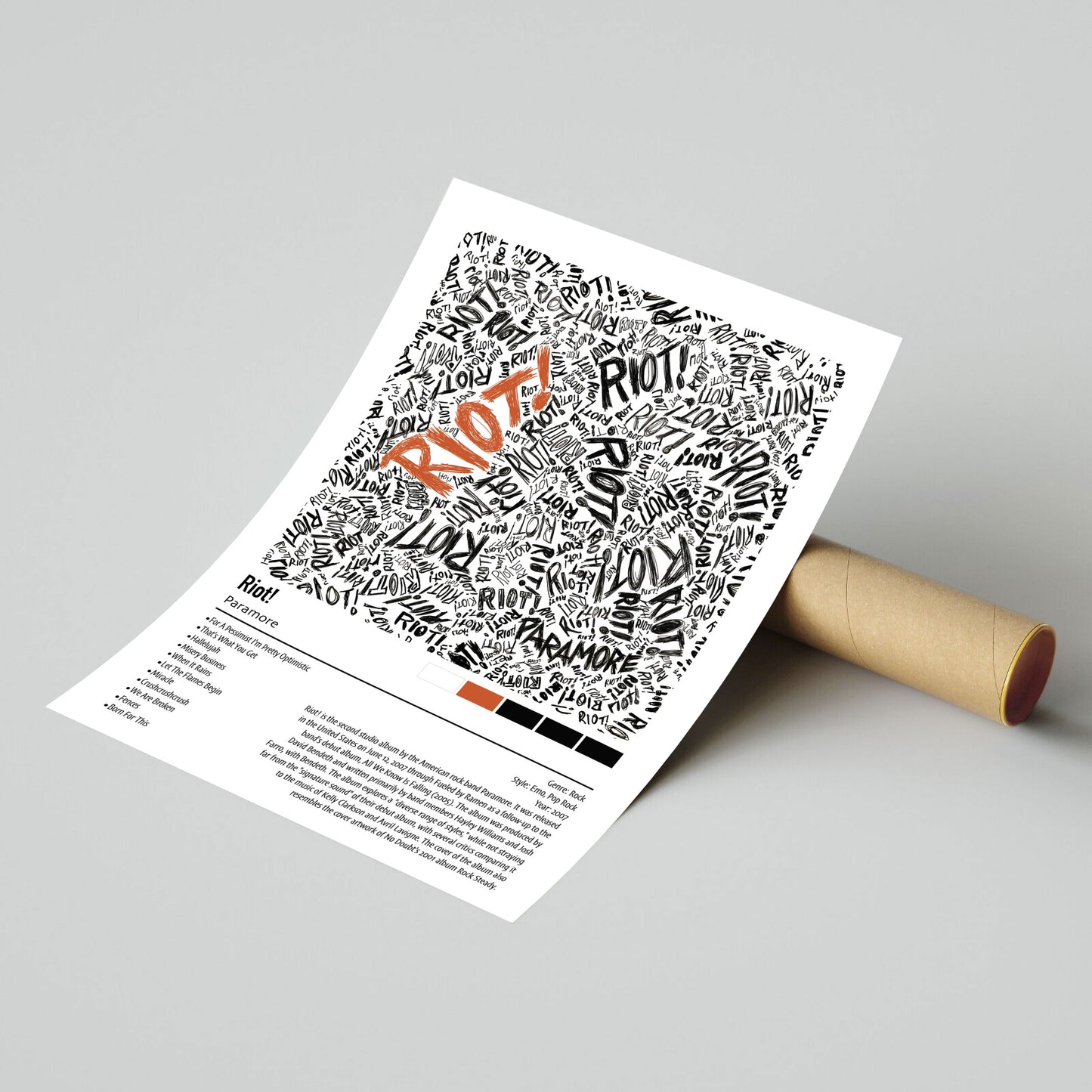 Paramore | Riot! | Custom Album Cover Poster Print