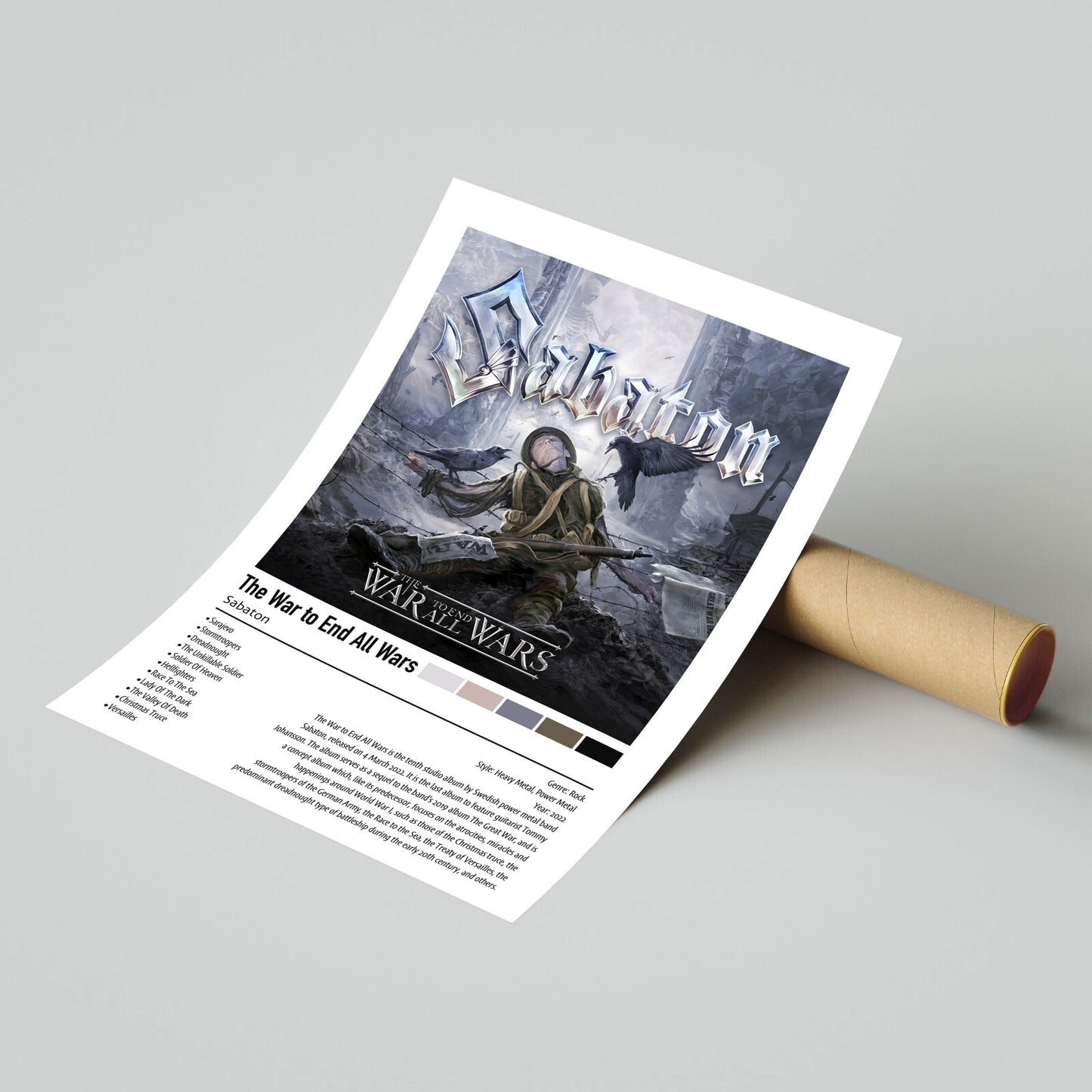 Sabaton | The War to End All Wars | Custom Album Cover Poster Print