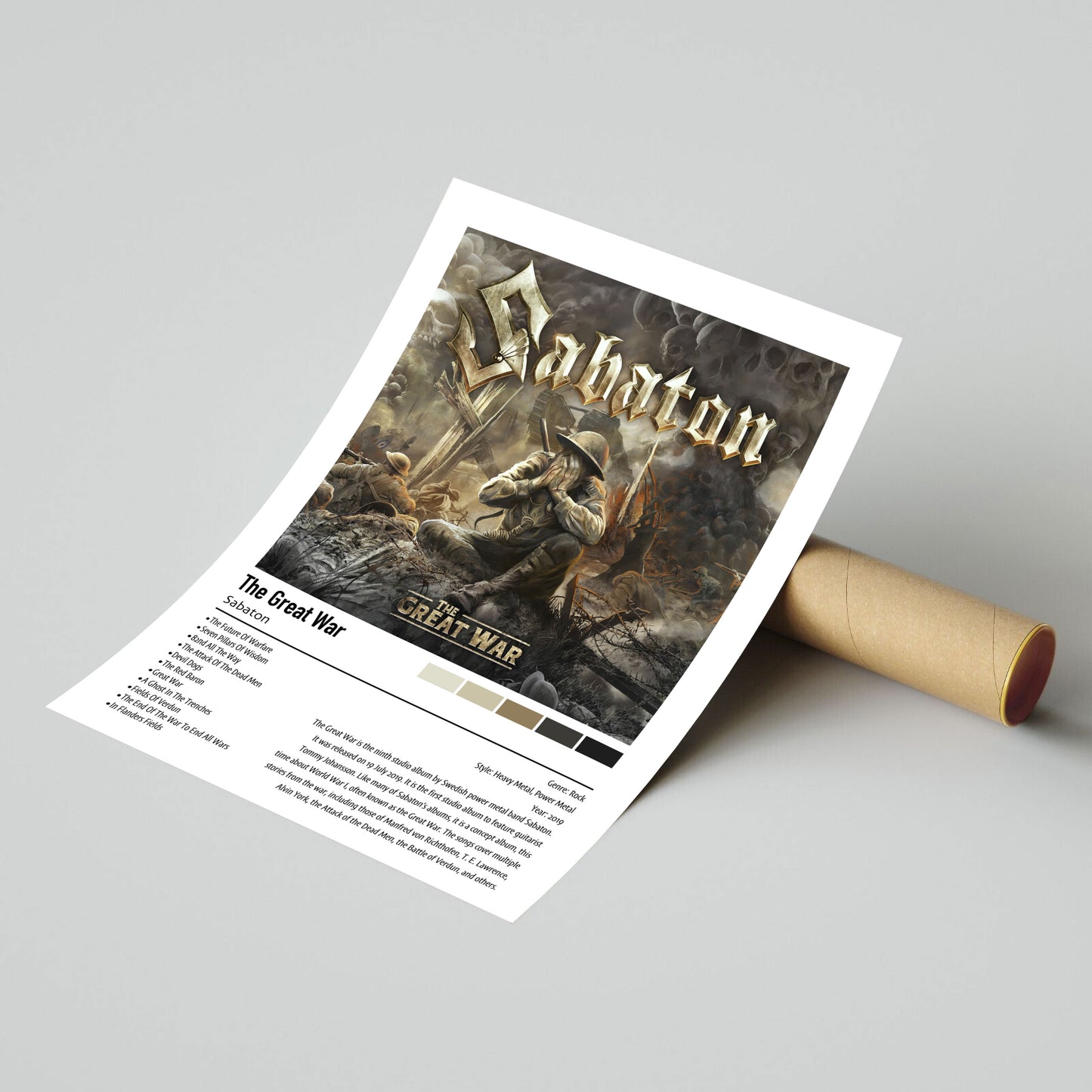 Sabaton | The Great War | Custom Album Cover Poster Print
