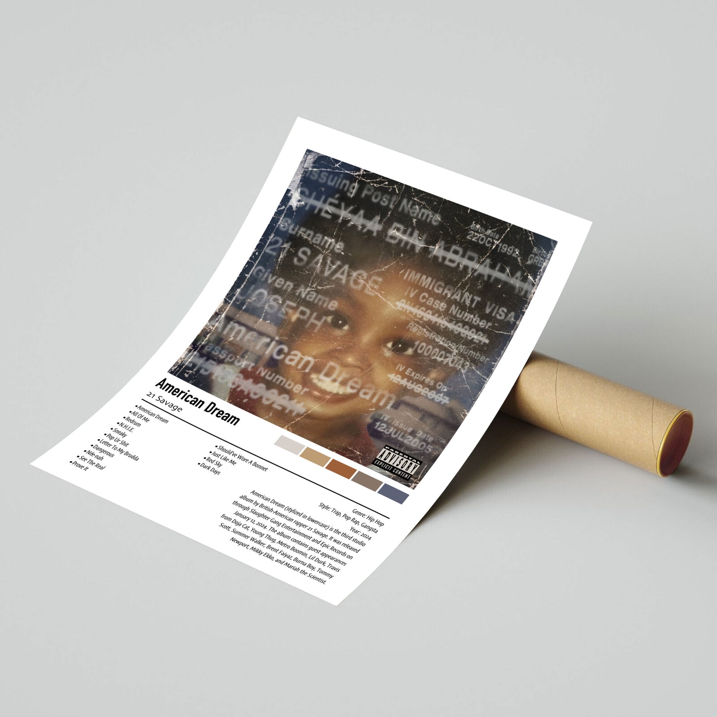 21 Savage | American Dream | Custom Album Cover Poster Print