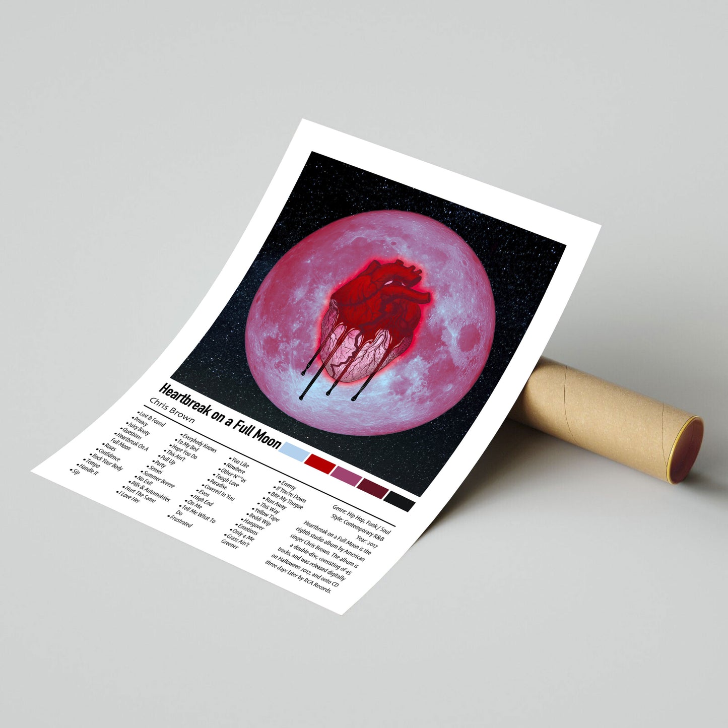 Chris Brown | Heartbreak on a Full Moon | Custom Album Cover Poster Print