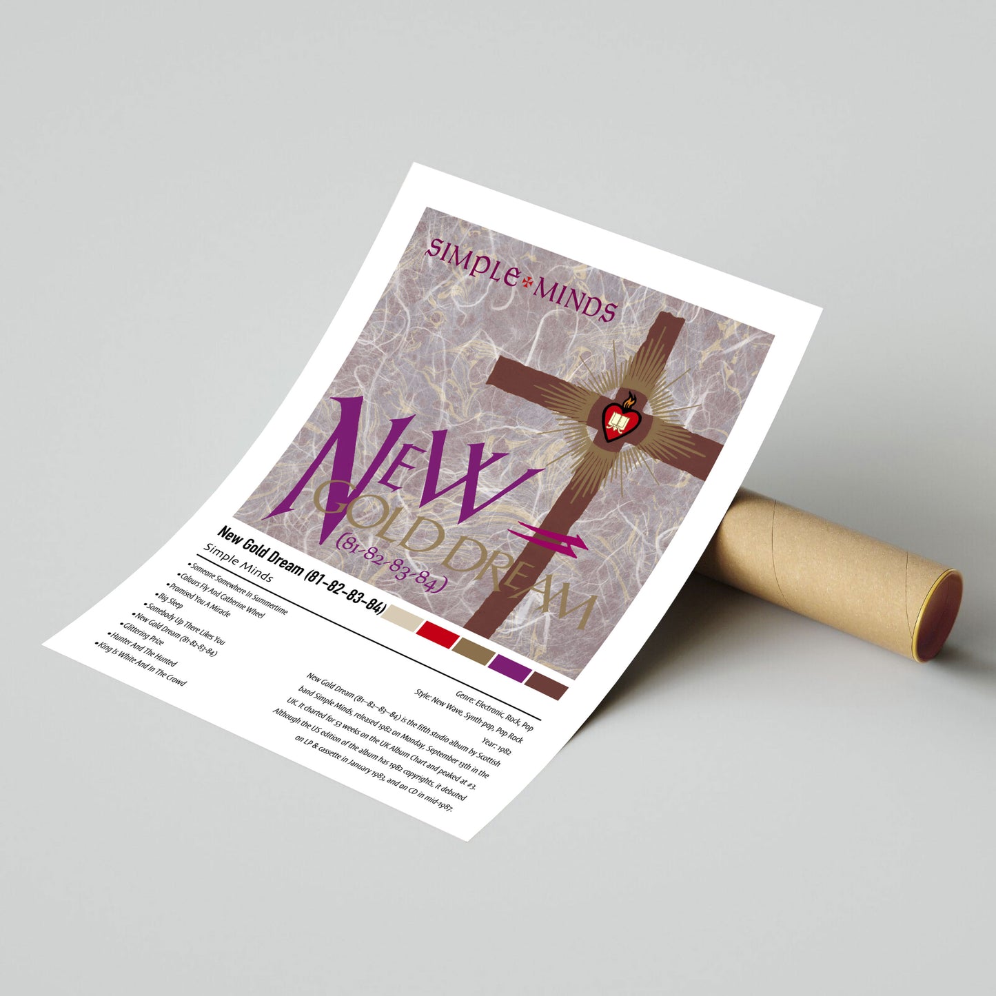 Simple Minds | New Gold Dream (81-82-83-84) | Custom Album Cover Poster Print