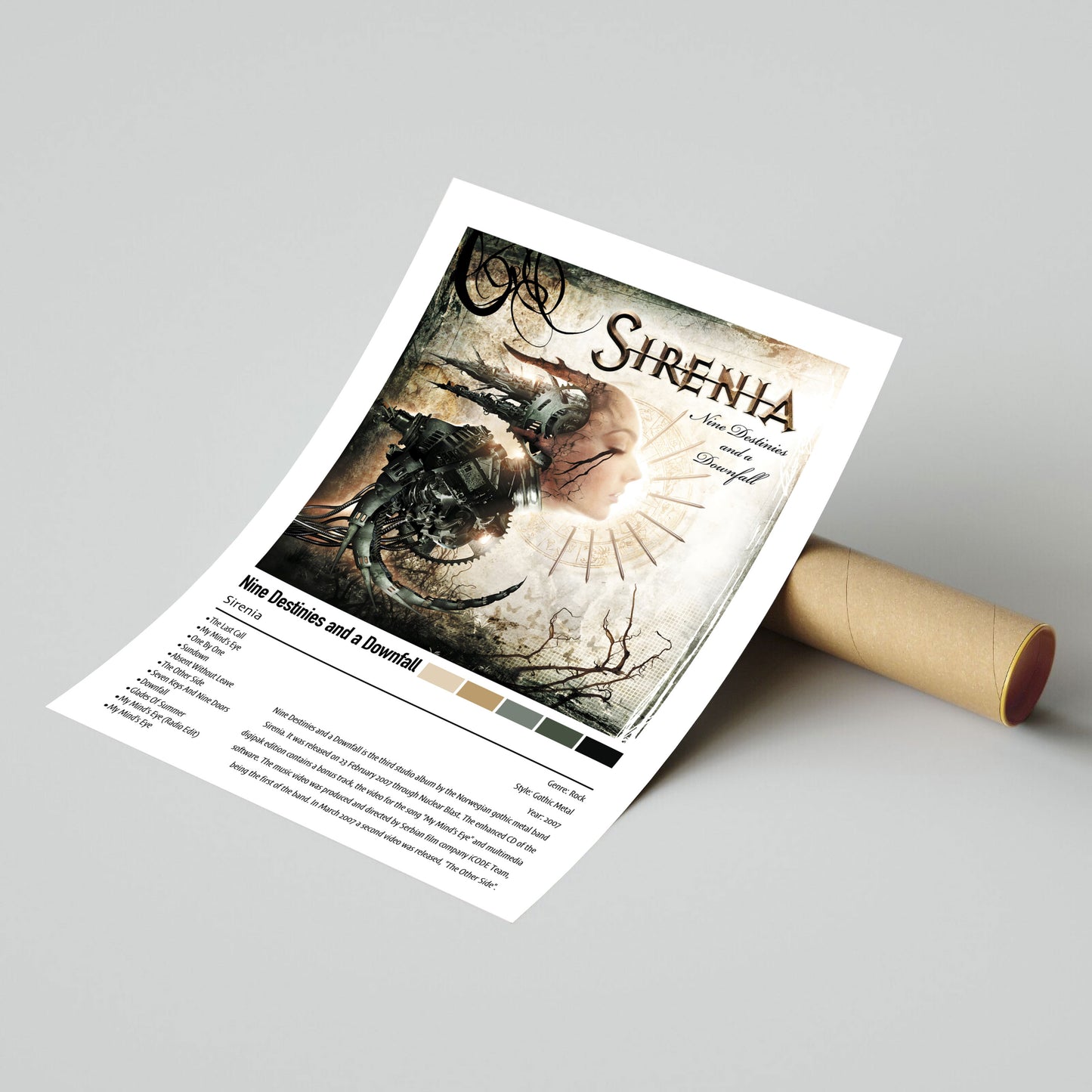 Sirenia | Nine Destinies and a Downfall | Custom Album Cover Poster Print