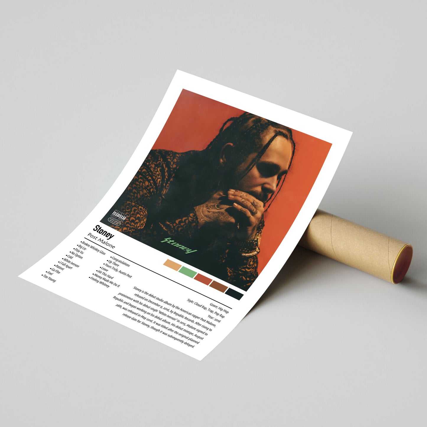 Post Malone | Stoney | Custom Album Cover Poster Print