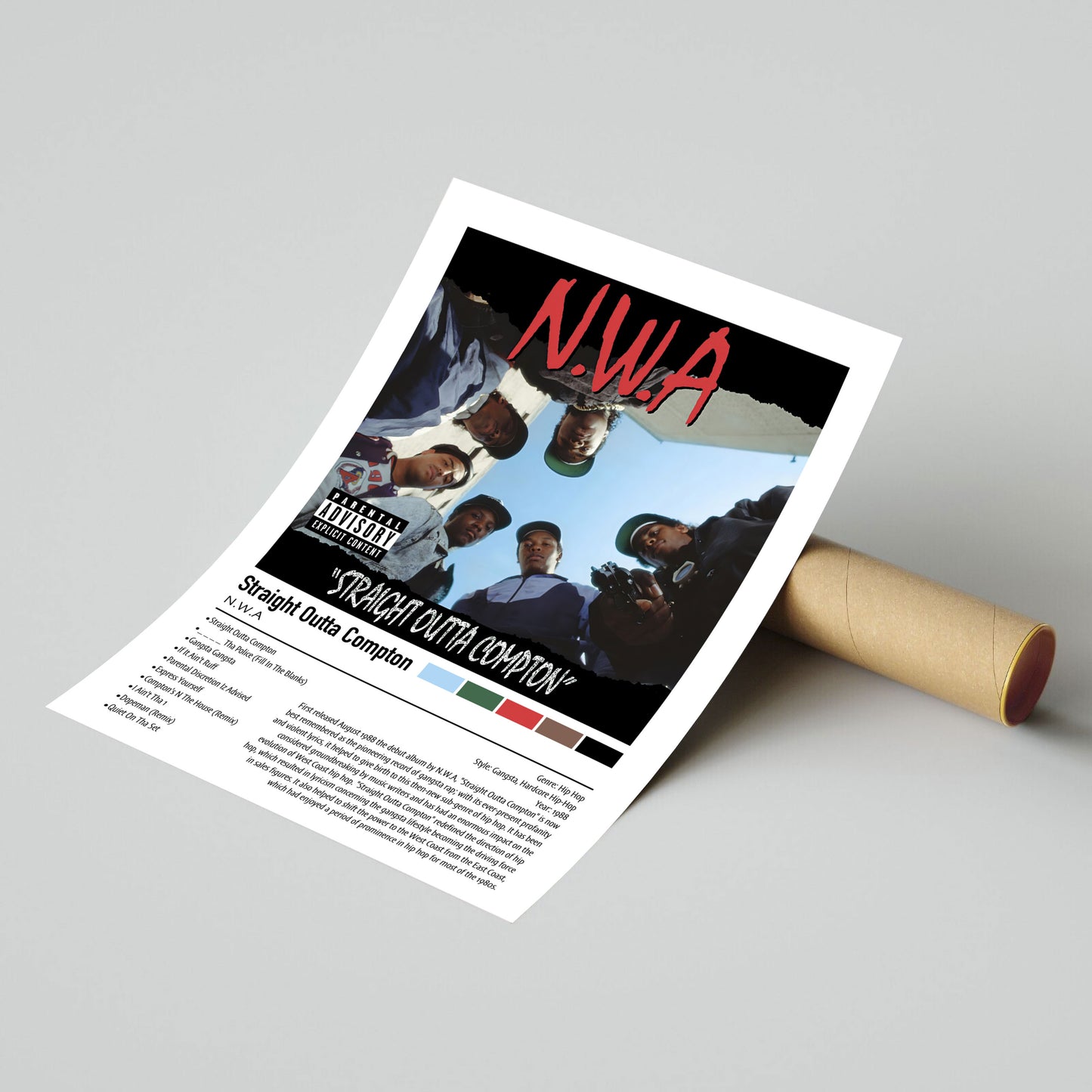 N.W.A. | Straight Outta Compton | Custom Album Cover Poster Print