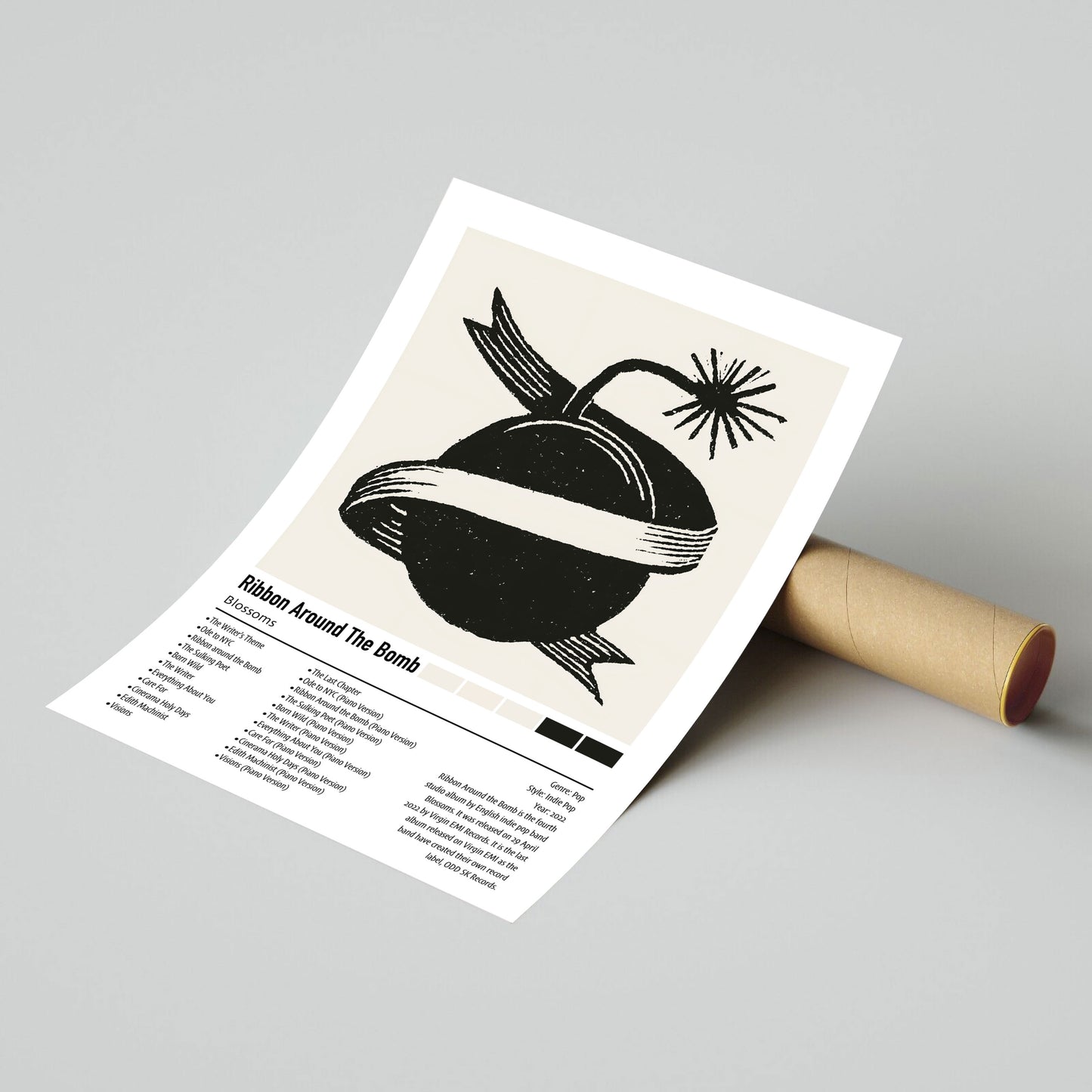 Blossoms | Ribbon Around The Bomb | Custom Album Cover Poster Print