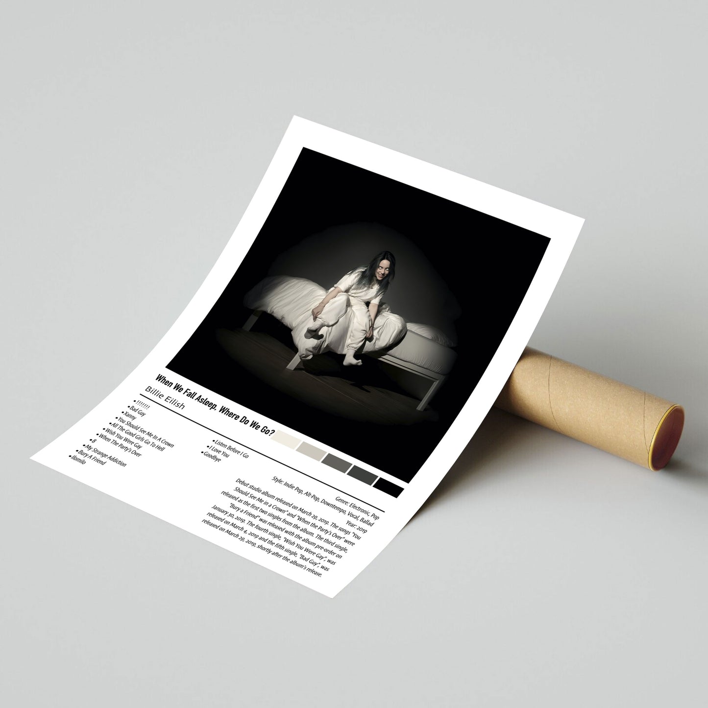 Billie Eilish | When We Fall Asleep, Where Do We Go | Custom Album Cover Poster Print