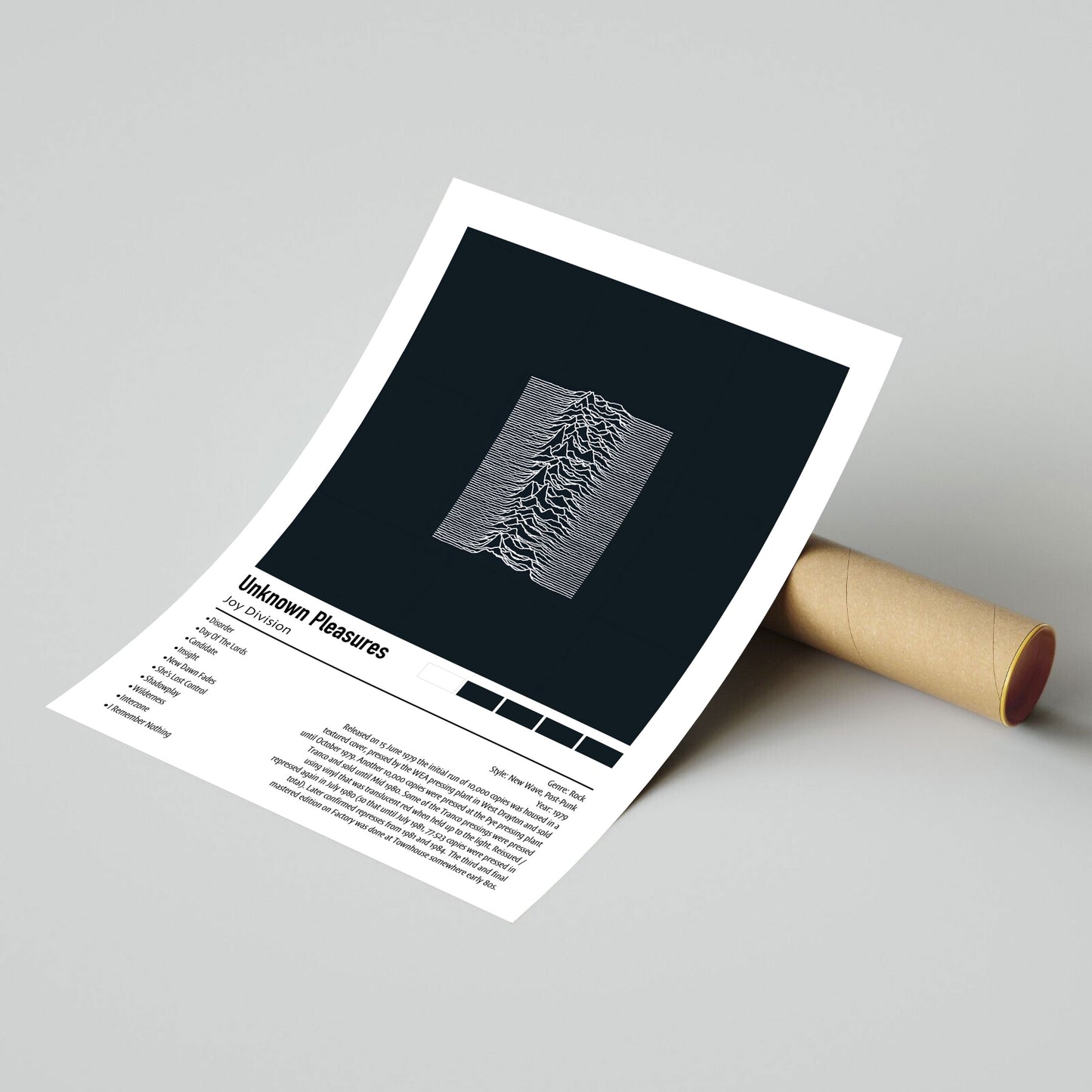 Joy Division | Unknown Pleasures | Custom Album Cover Poster Print