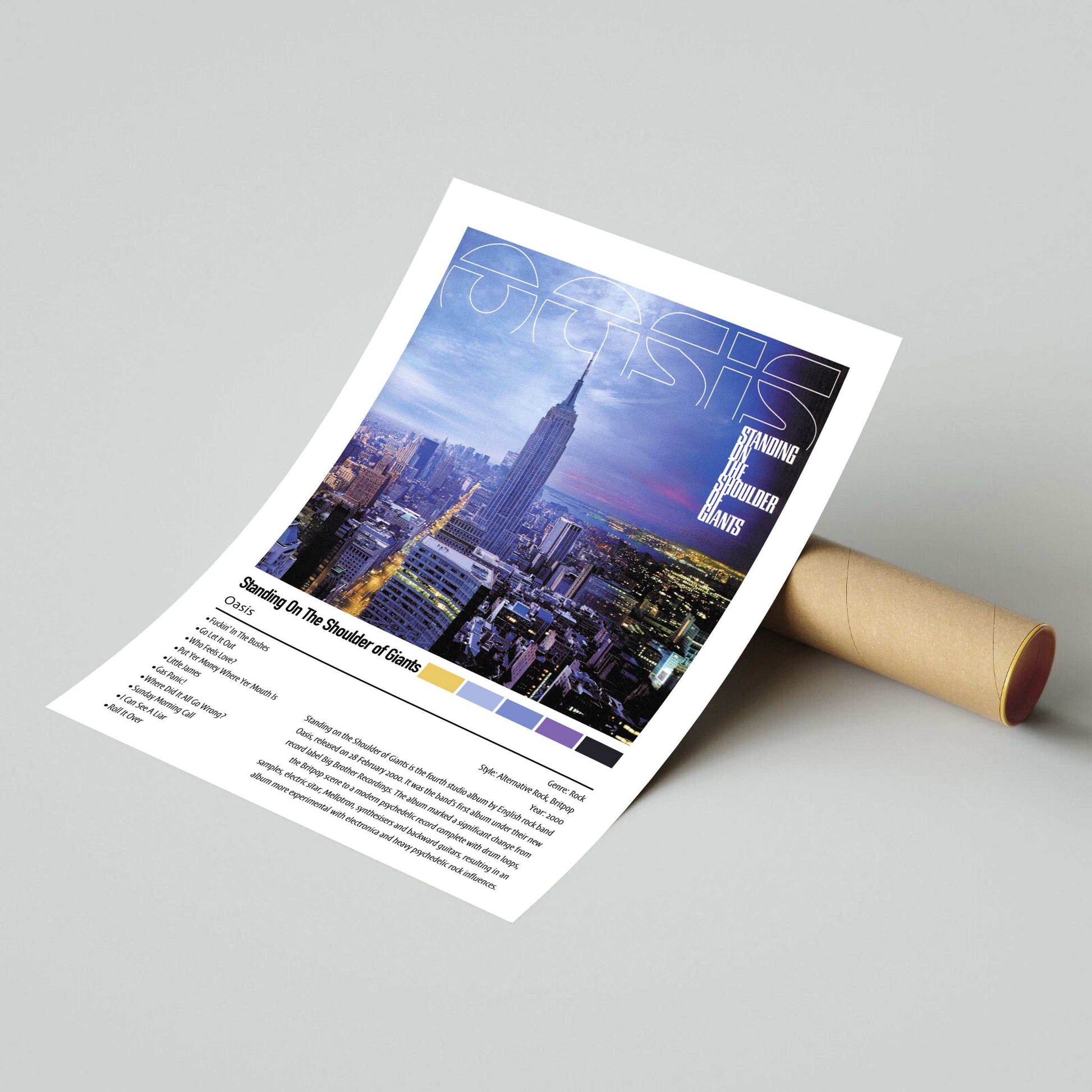 Oasis | Standing On The Shoulder of Giants | Custom Album Cover Poster Print