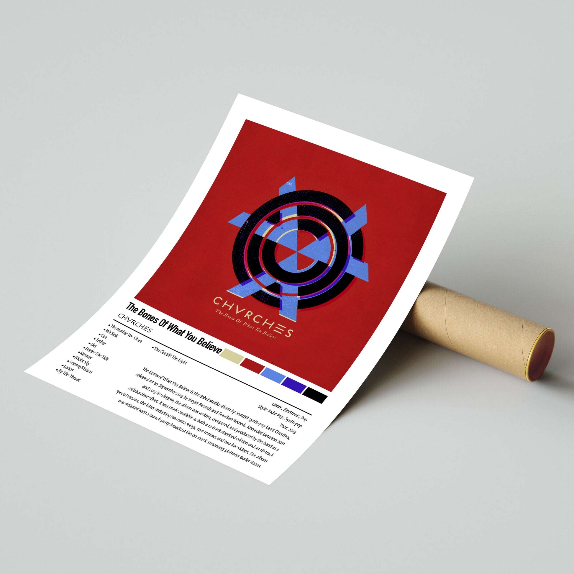 CHVRCHES | The Bones Of What You Believe | Custom Album Cover Poster Print
