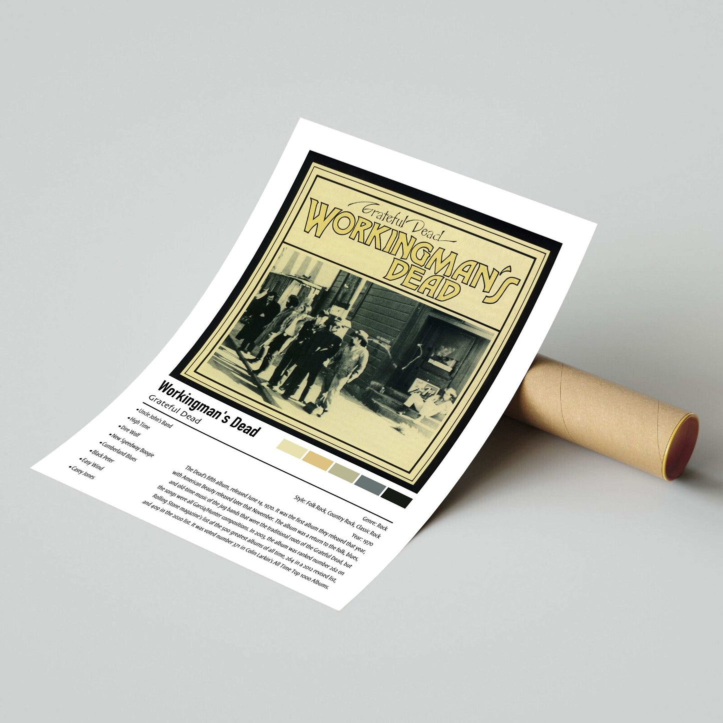 Grateful Dead | Workingman's Dead | Custom Album Cover Poster Print